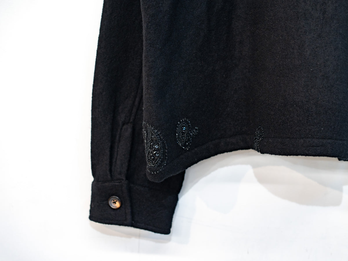 Black Paisley Harrington Jacket