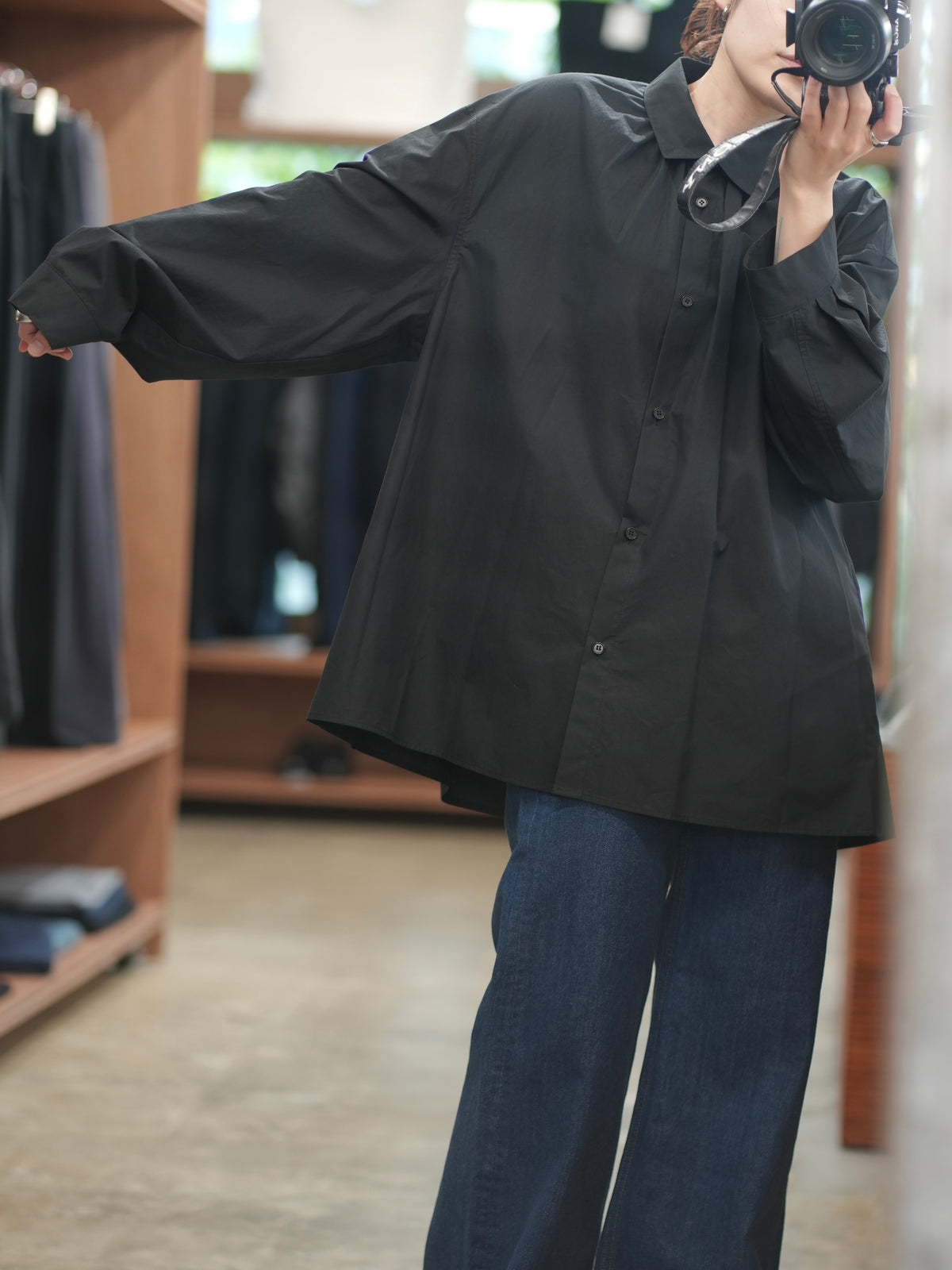 NECK SHIRRING SHIRT