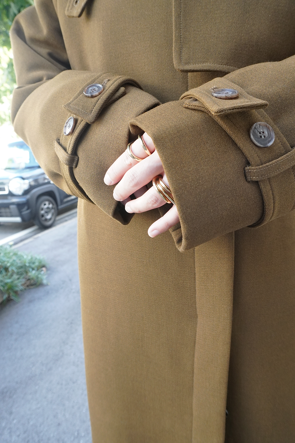 WV Mix Padded Trench Coat(Brown)