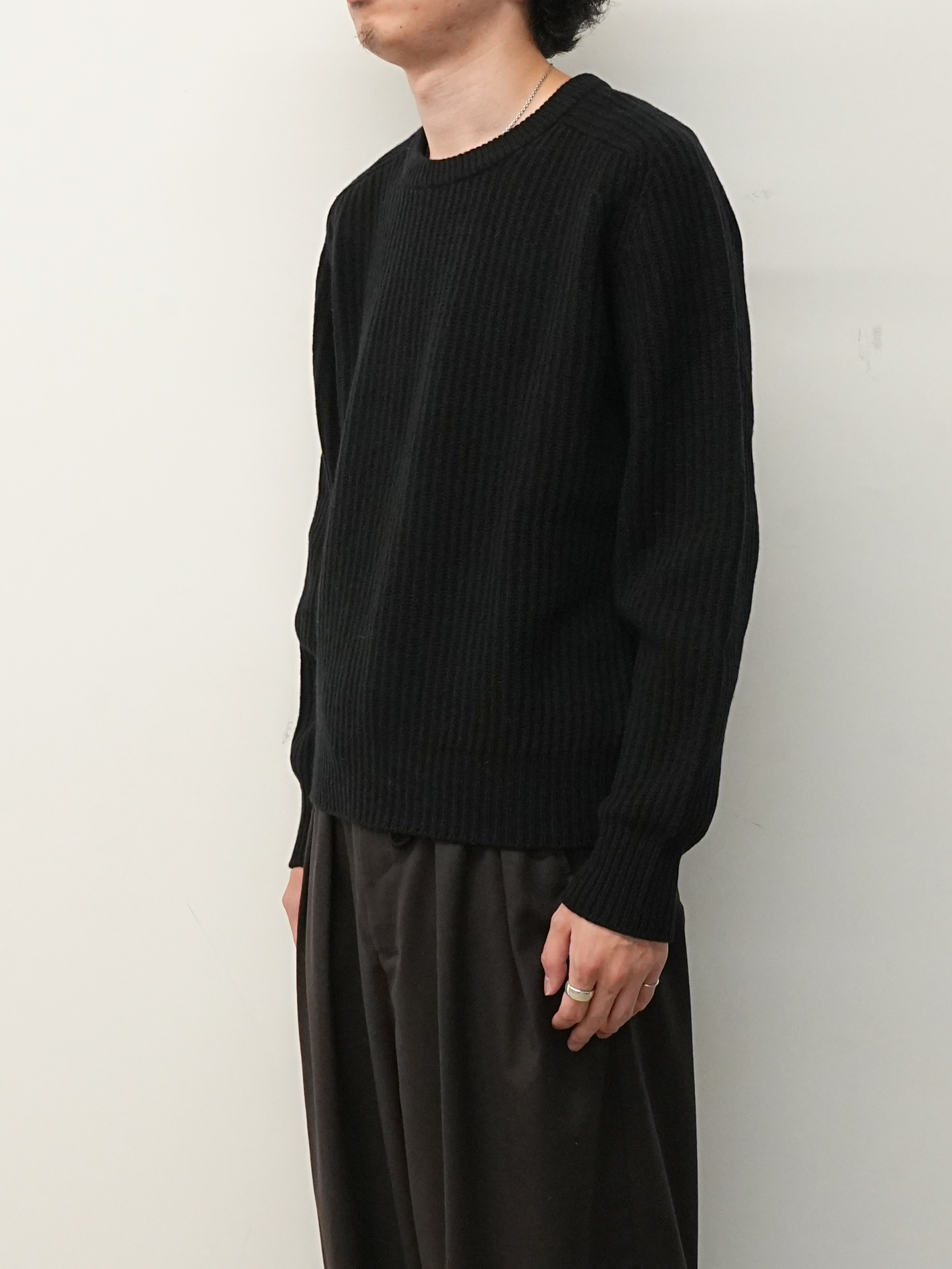 CASHMERE & WOOL MAXI RIBBED RAGLAN SWEATER