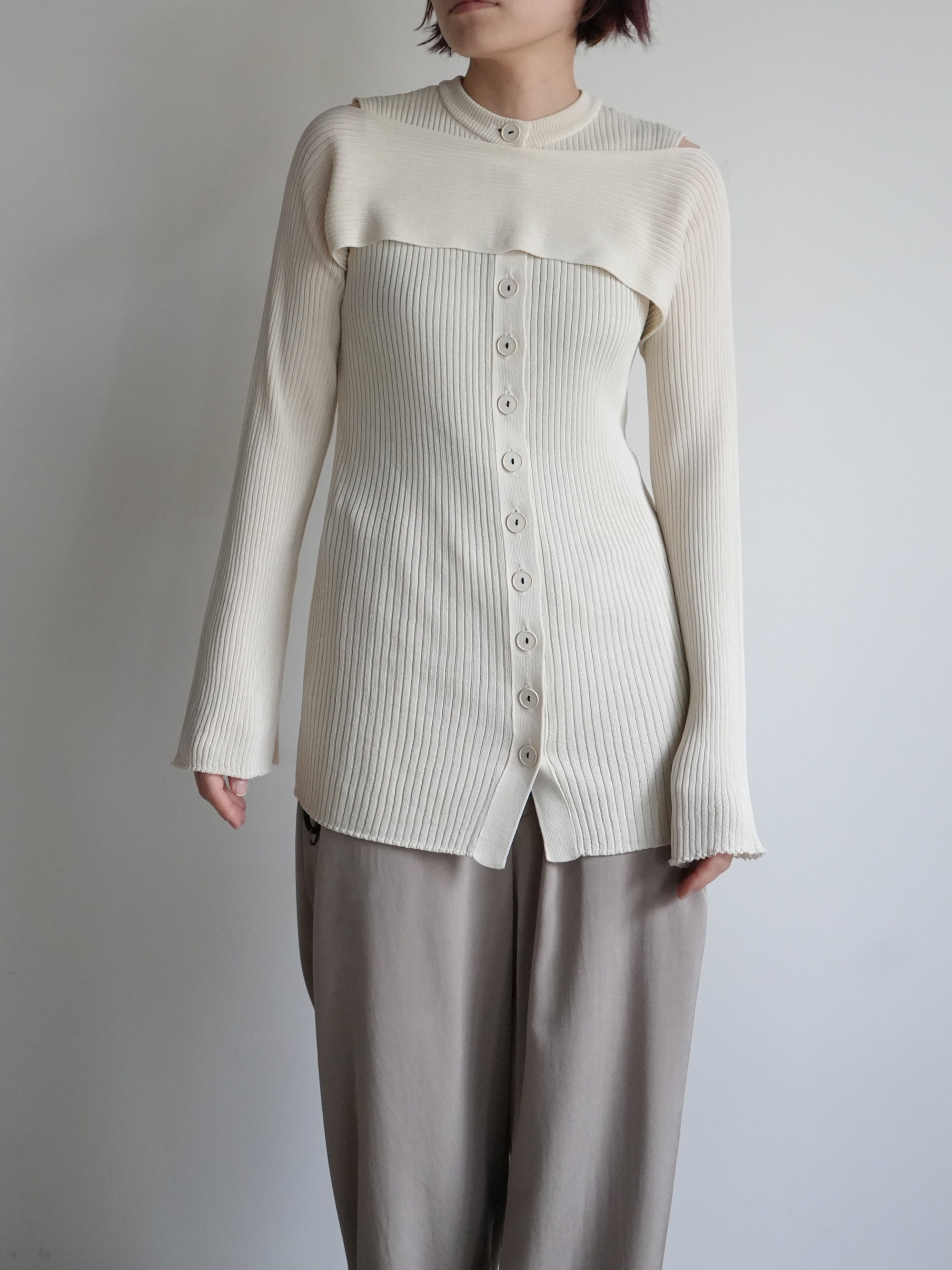 2PIECE CREPE CARDIGAN