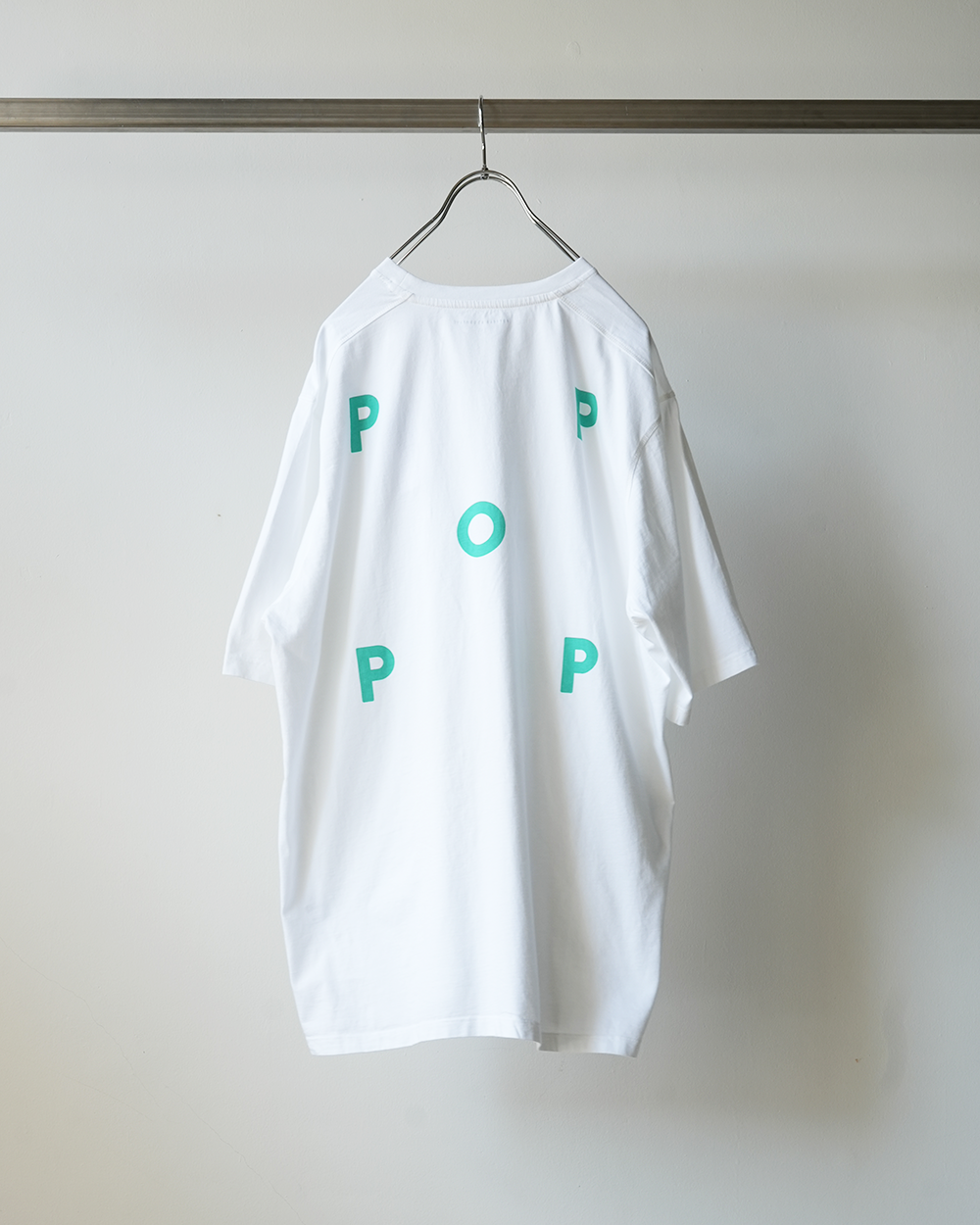 logo t-shirt(white/peacock green)