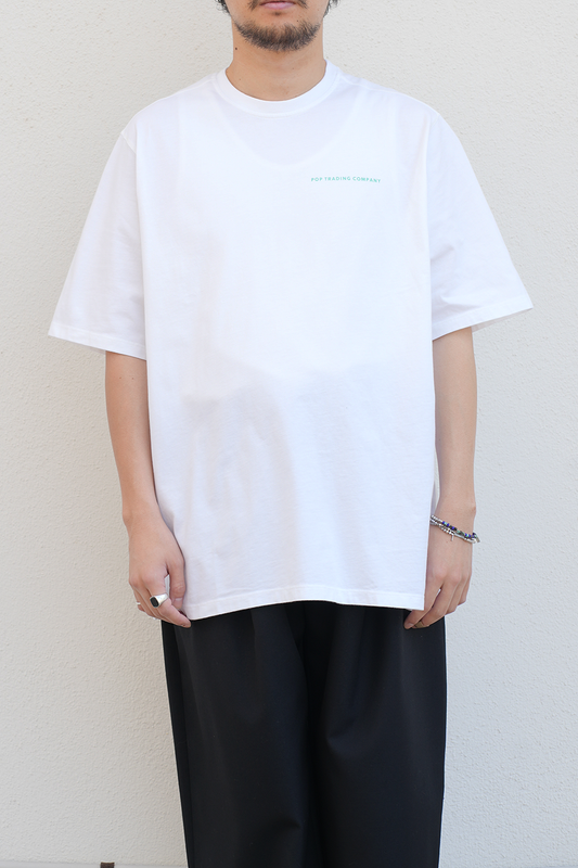 logo t-shirt(white/peacock green)