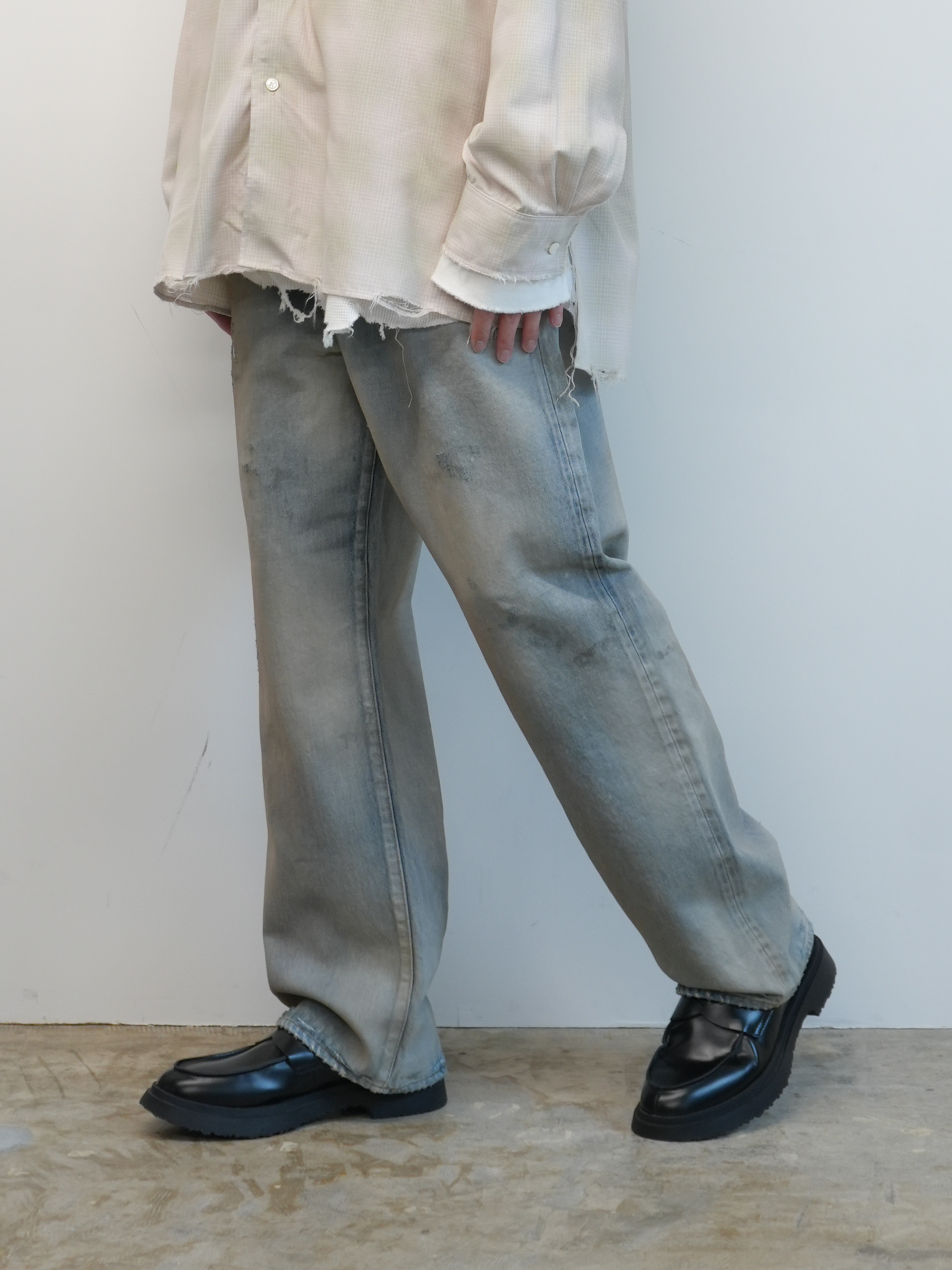 USED STRAIGHT 5P DENIM PANTS(INDIGO)