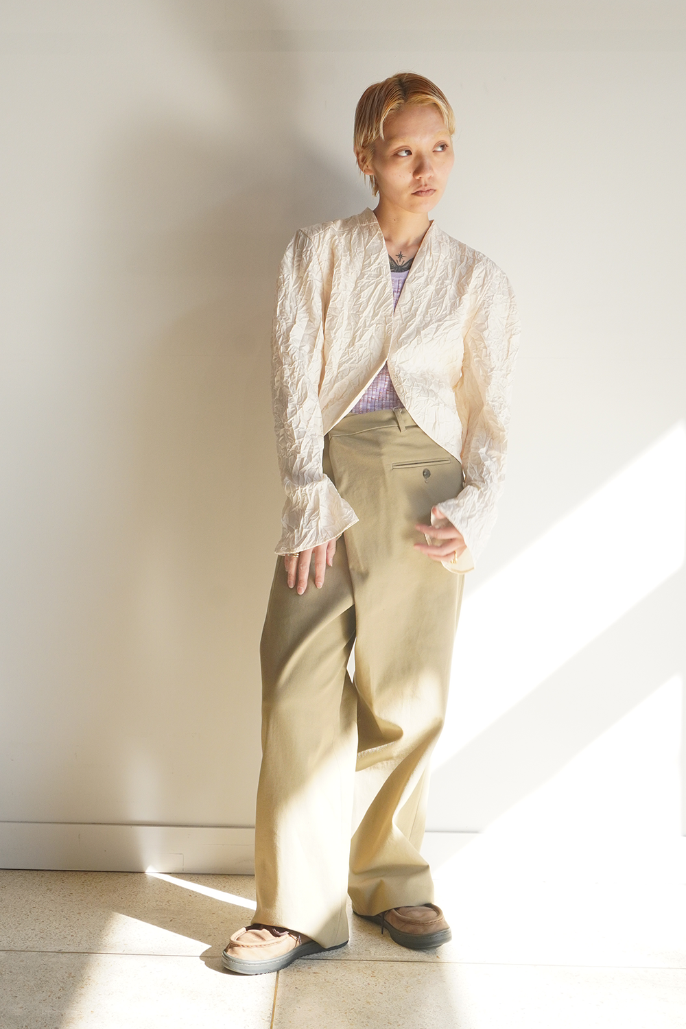 [20%OFF]Wrinkle Satin Bolero Tailcoat(Ivory)