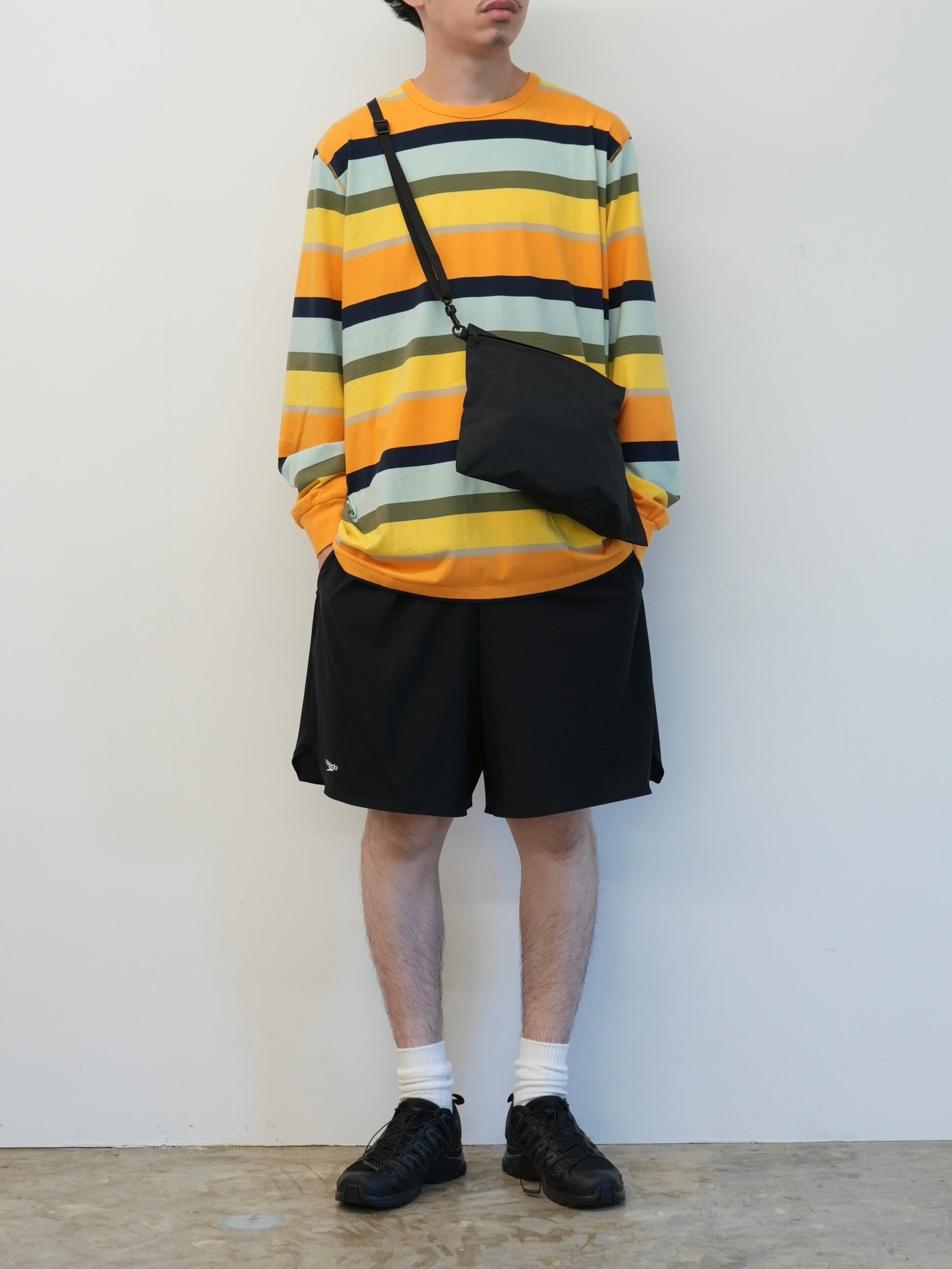 striped logo ls t-shirt