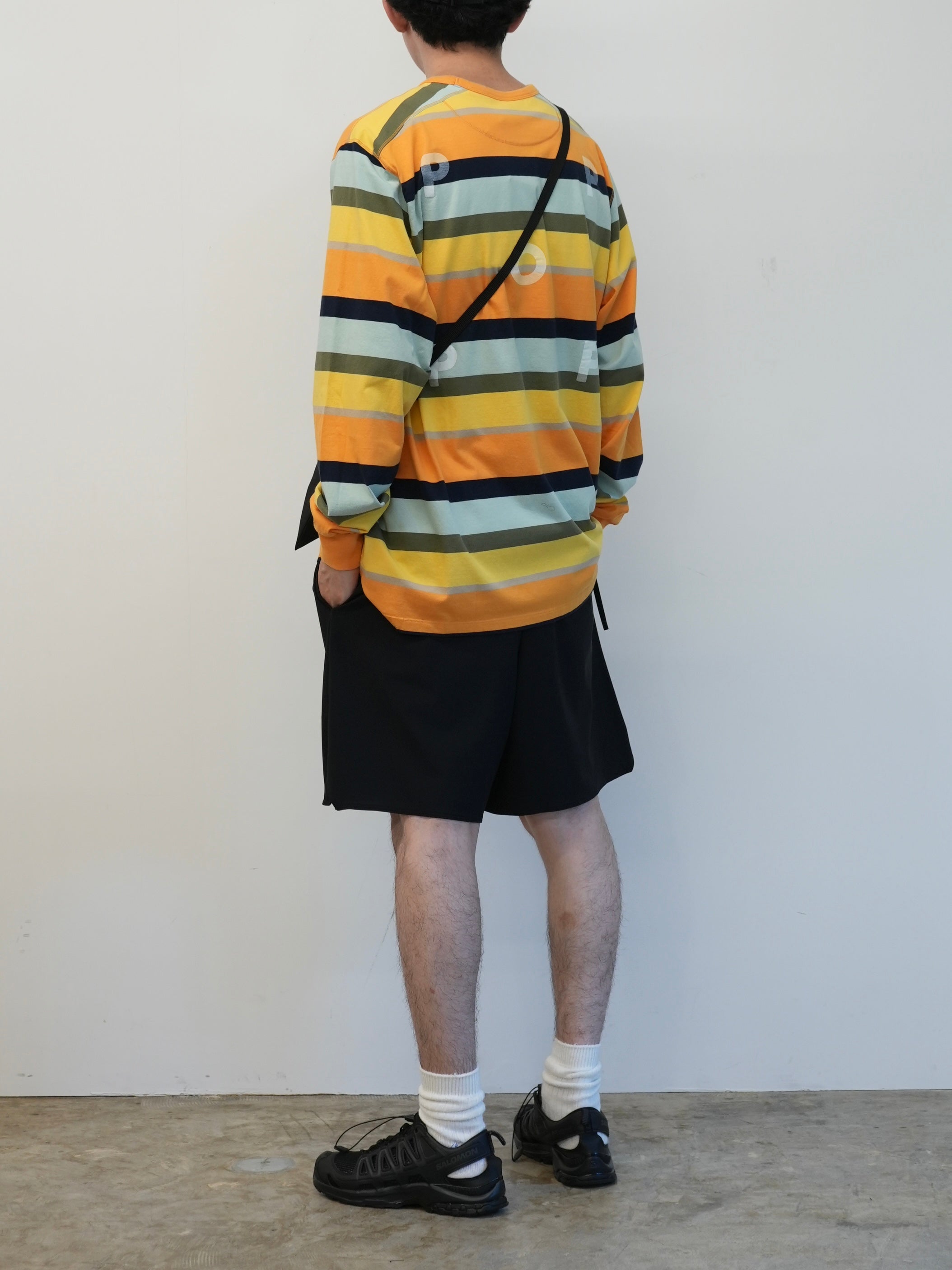 striped logo ls t-shirt