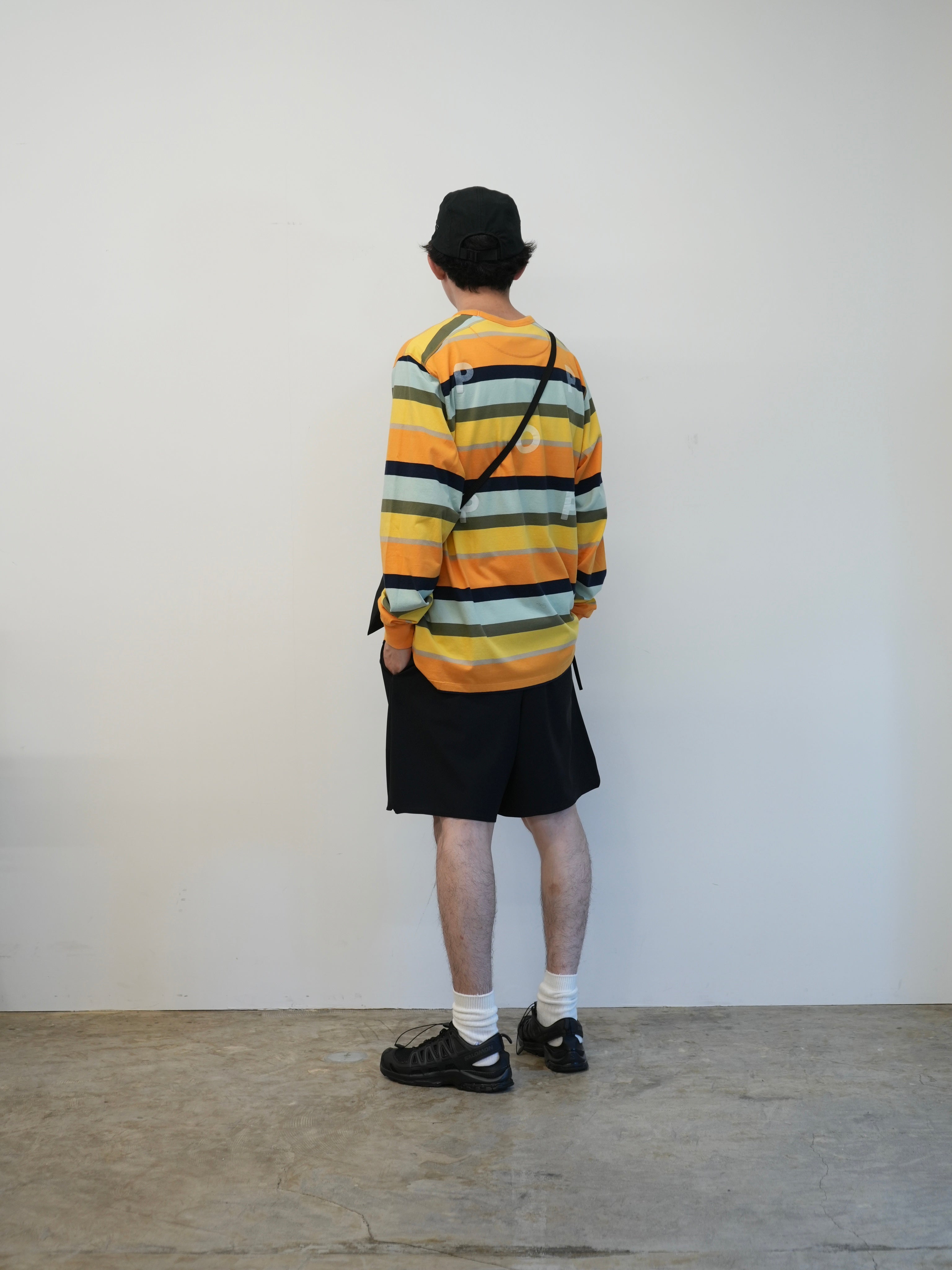 striped logo ls t-shirt