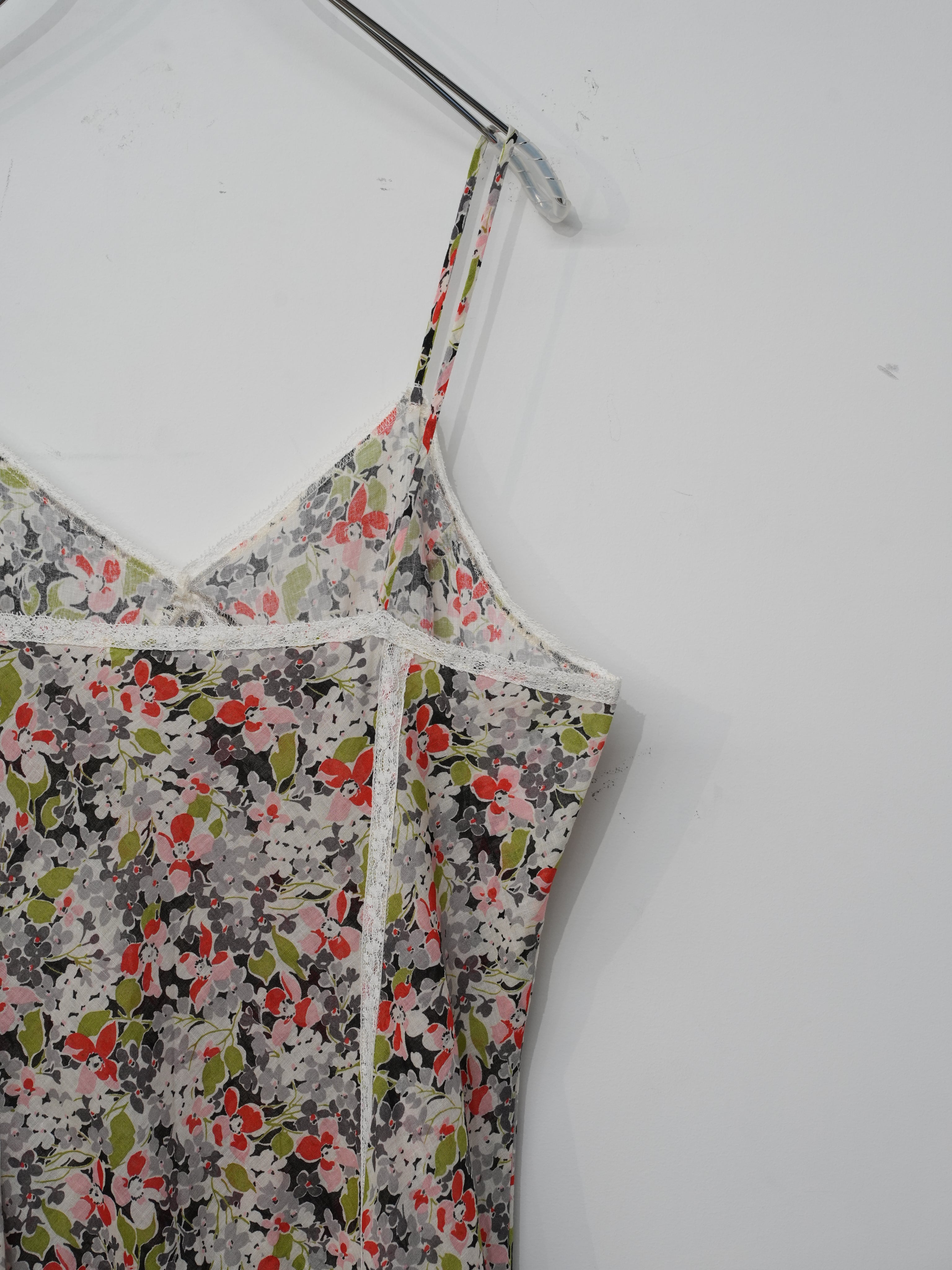 Floral voile slip dress