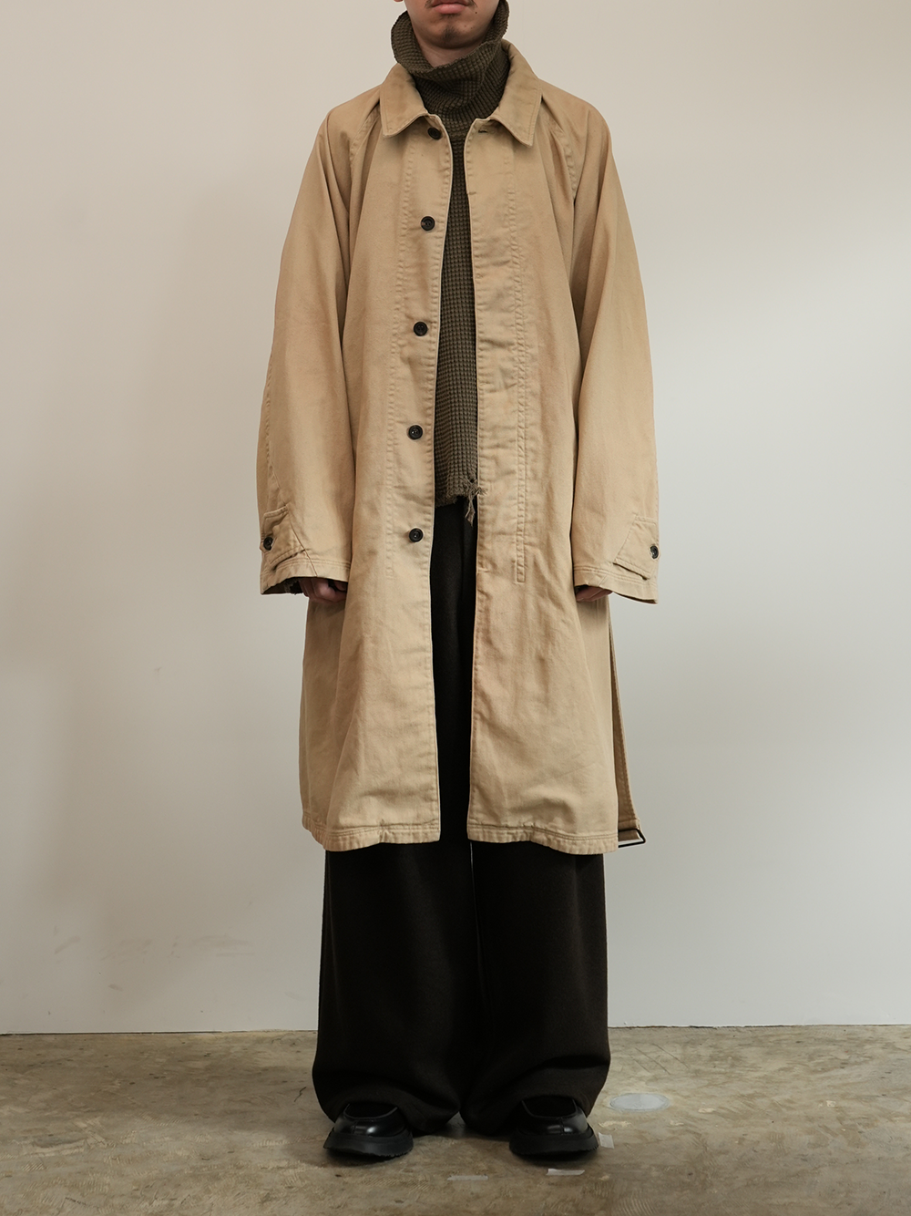 DRILL BALMACAAN COAT(BEIGE)