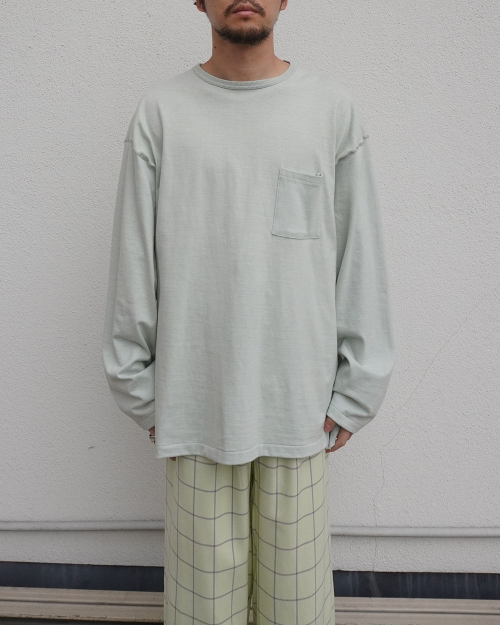 C/R CREW NECK LS T-SHIRT(MINT)