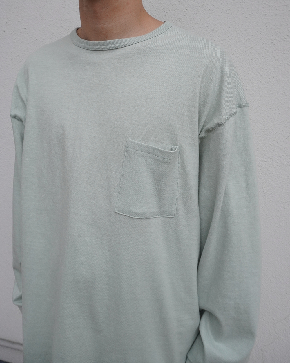 C/R CREW NECK LS T-SHIRT(MINT)