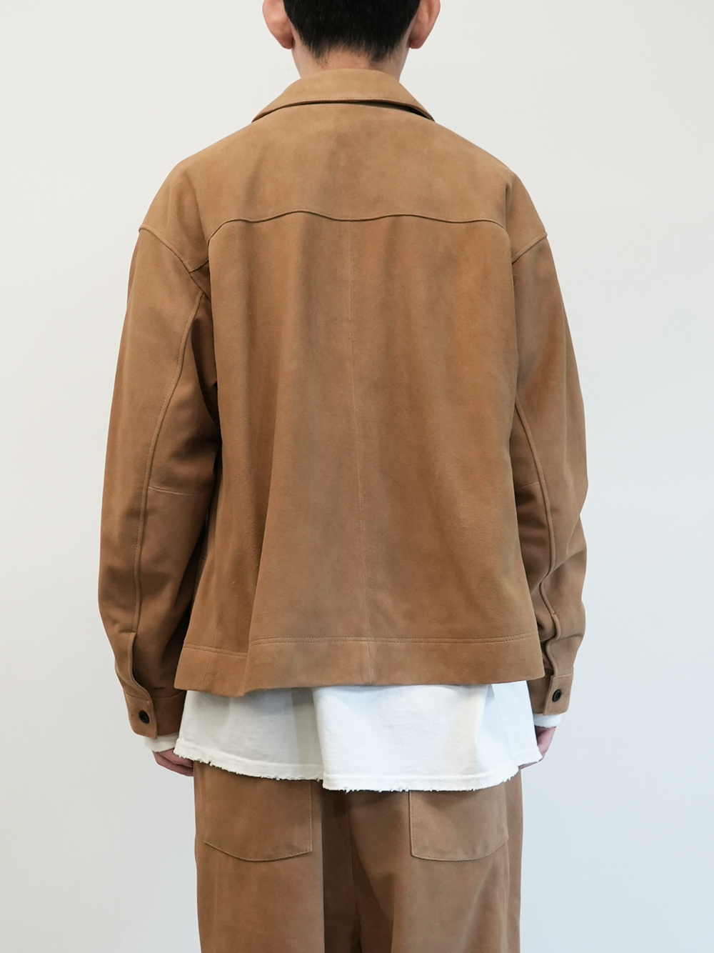 SUEDE SHORT SHIRT JACKET(BROWN)