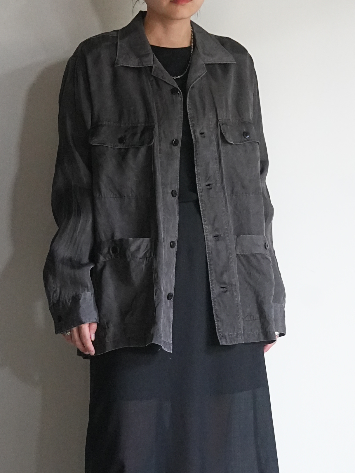 PIGMENT CUPRO OPEN COLLAR SHIRTS
