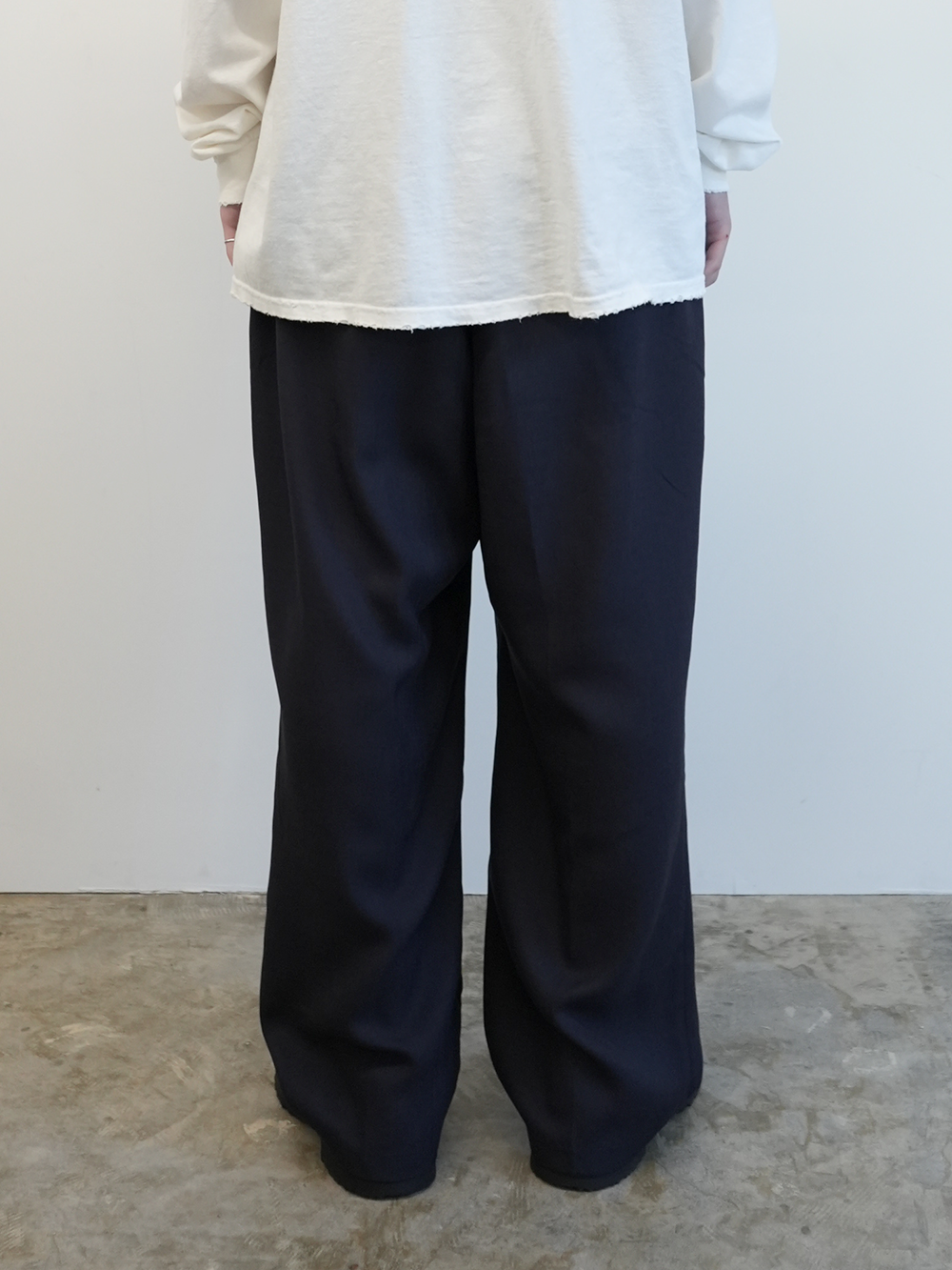 TA/W TUCK EASY SLACKS(NAVY)