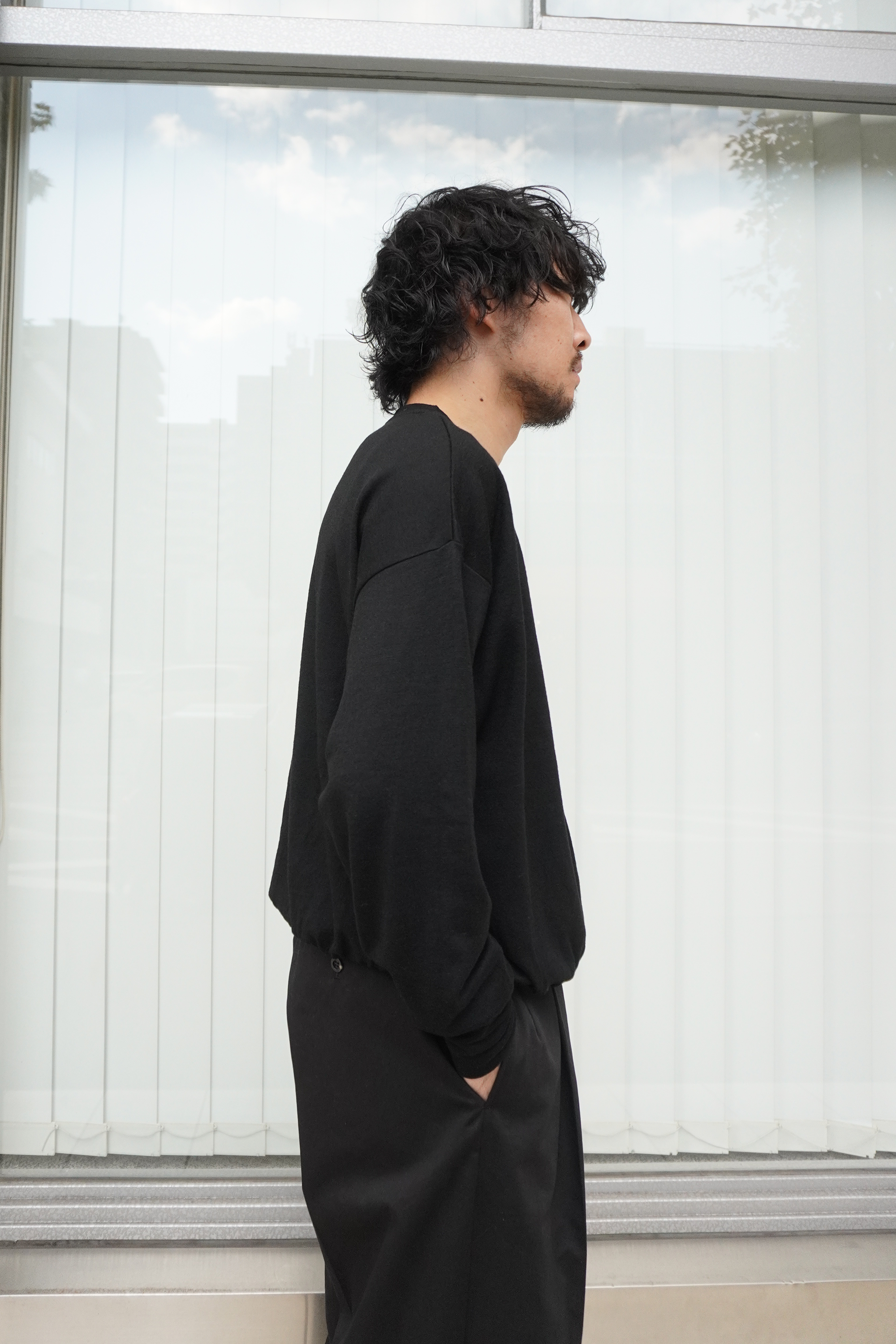 wool L/S top(BLACK)