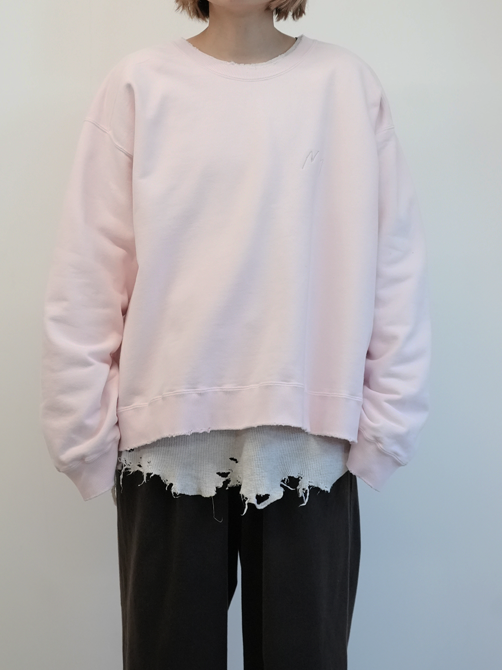 EMBROIDERY SWEAT SHIRT(PINK)