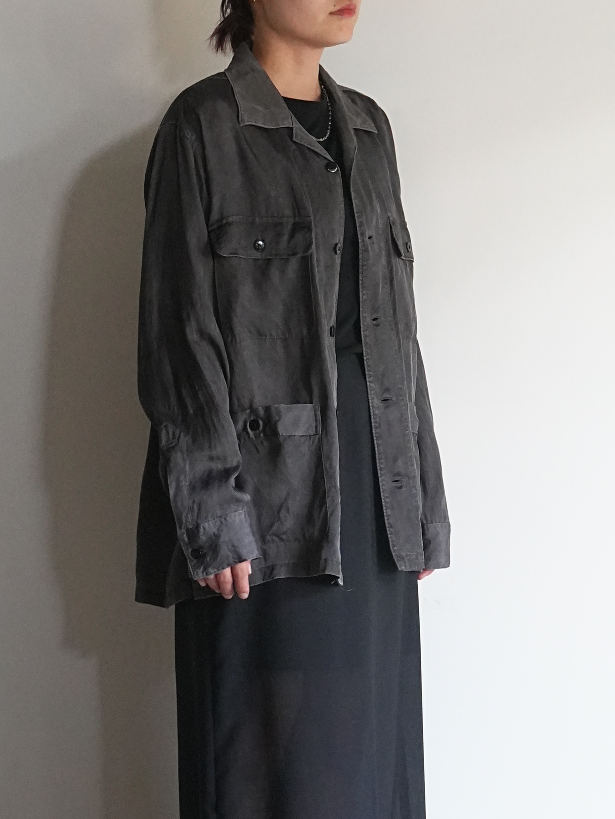 PIGMENT CUPRO OPEN COLLAR SHIRTS