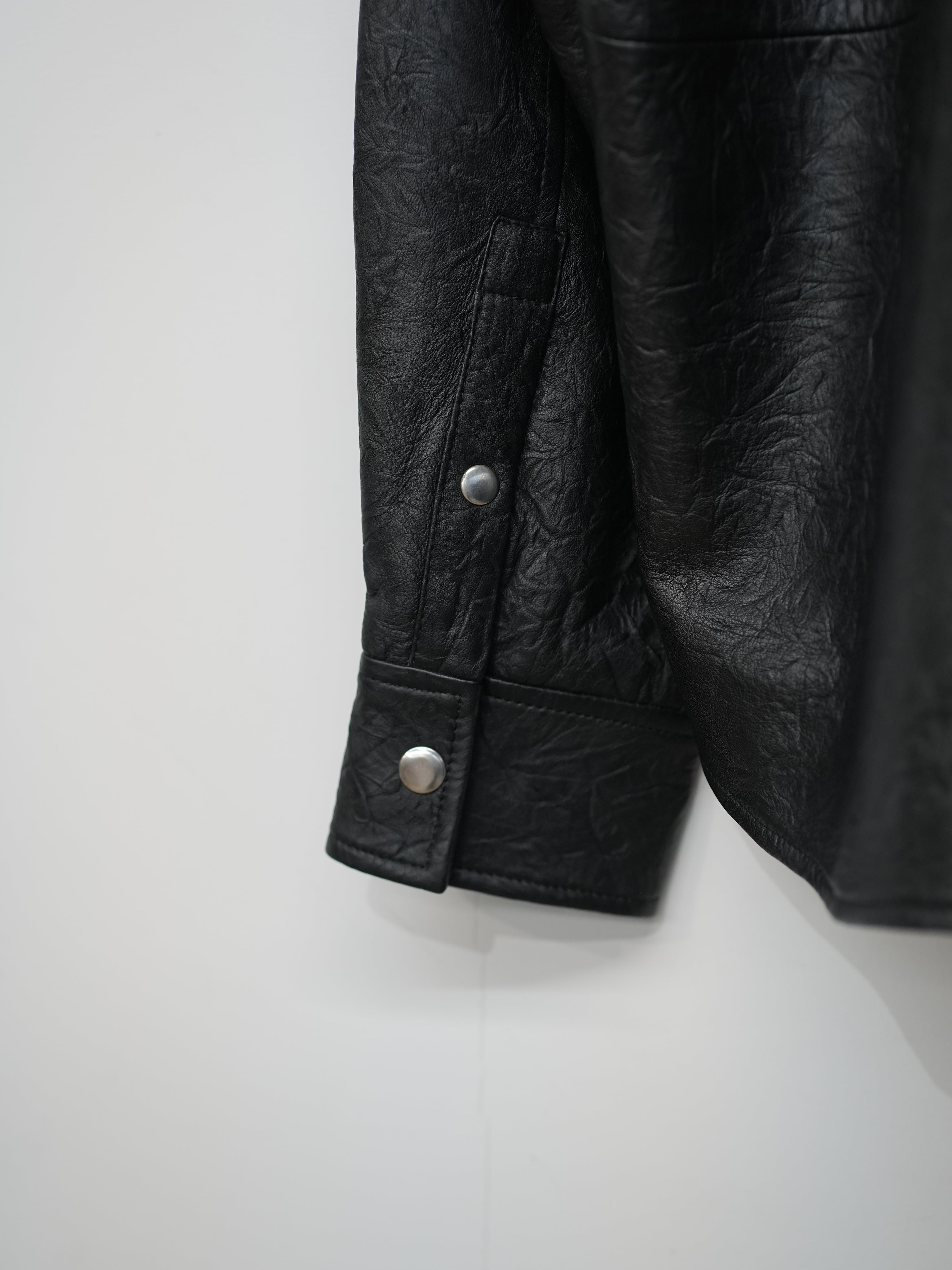CRINKLE LEATHER SHIRT