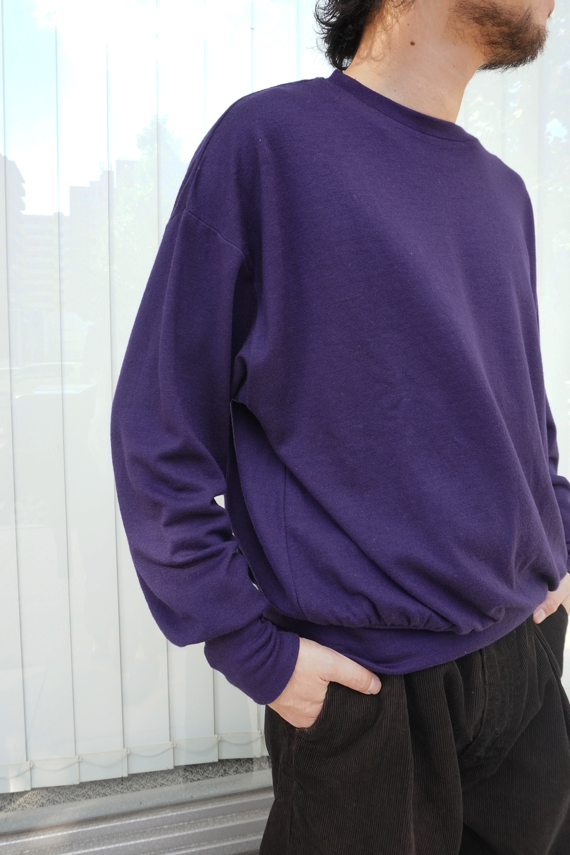 wool L/S top(DUSKY PURPLE)