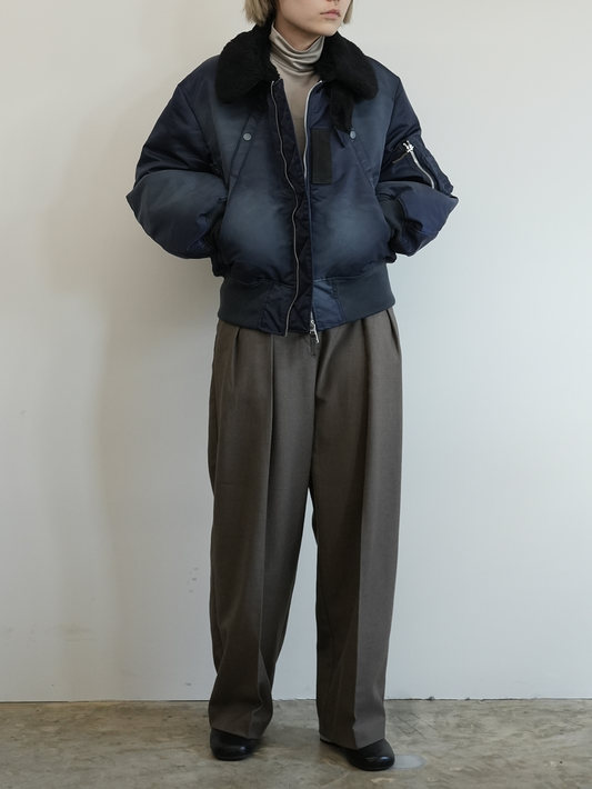 DETACHABLE COLLAR FLIGHT JACKET(NAVY)