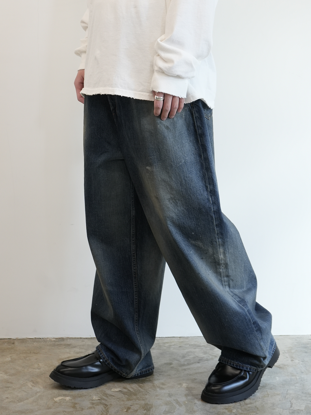 AGING WIDE 5P DENIM PANTS(INDIGO)