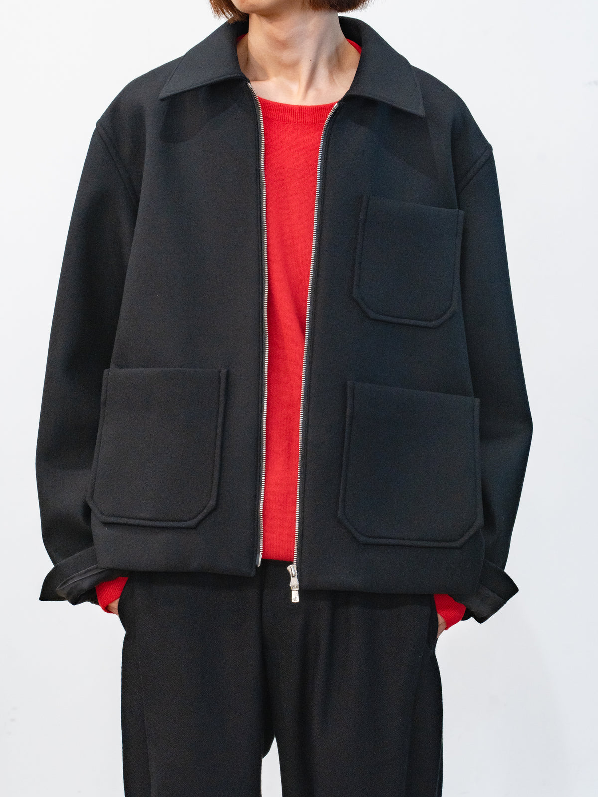 WOOL BONDING ZIP JACKET