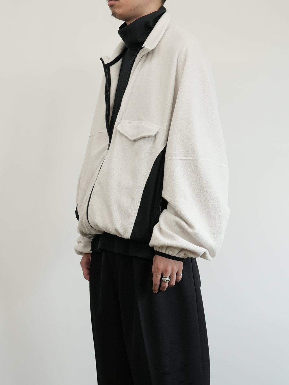 FLEECE SWITCHING JACKET(WHITE)