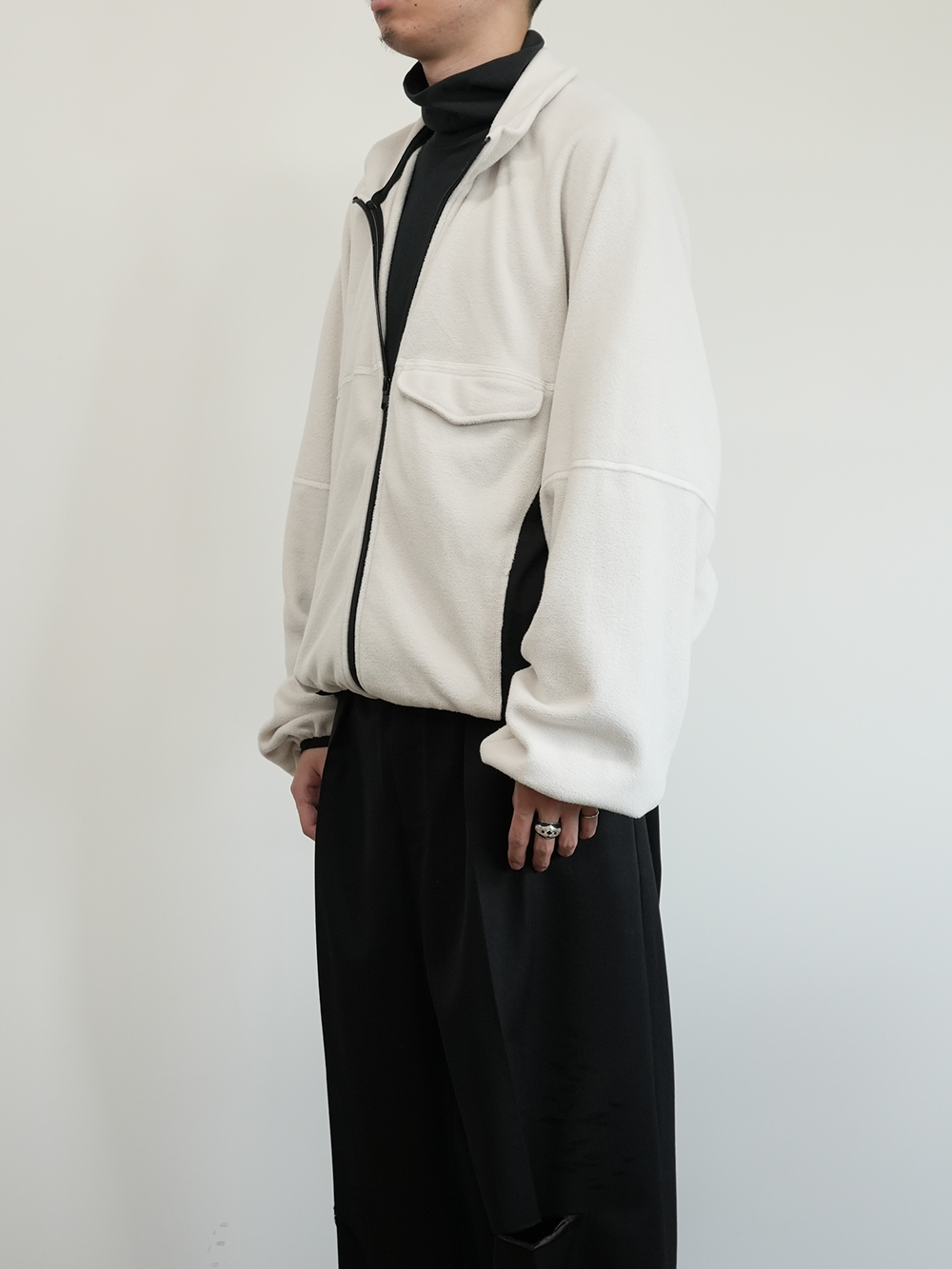 FLEECE SWITCHING JACKET(WHITE)