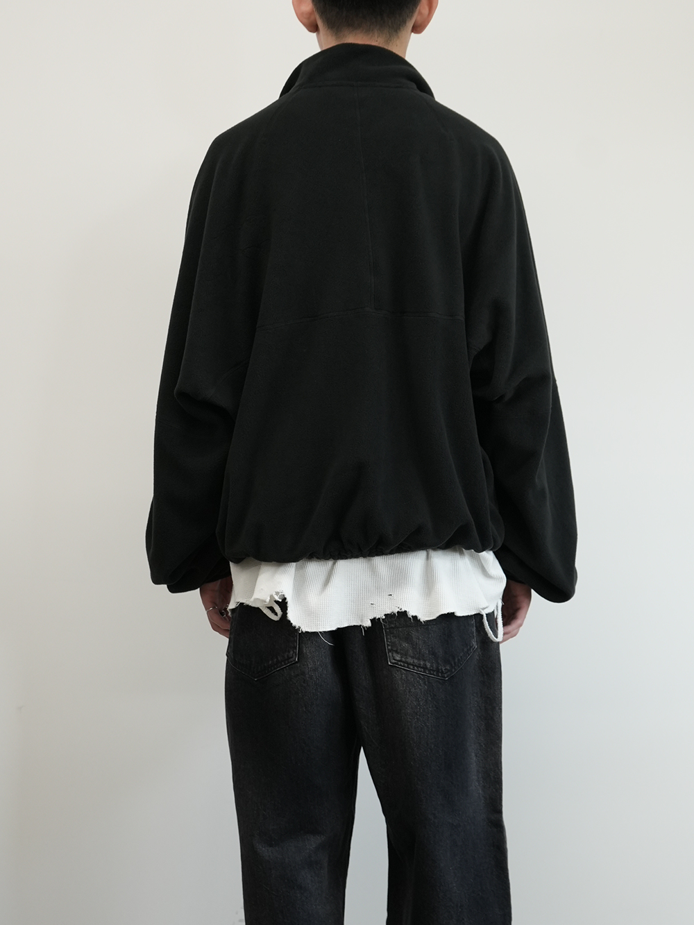 FLEECE SWITCHING JACKET(BLACK)