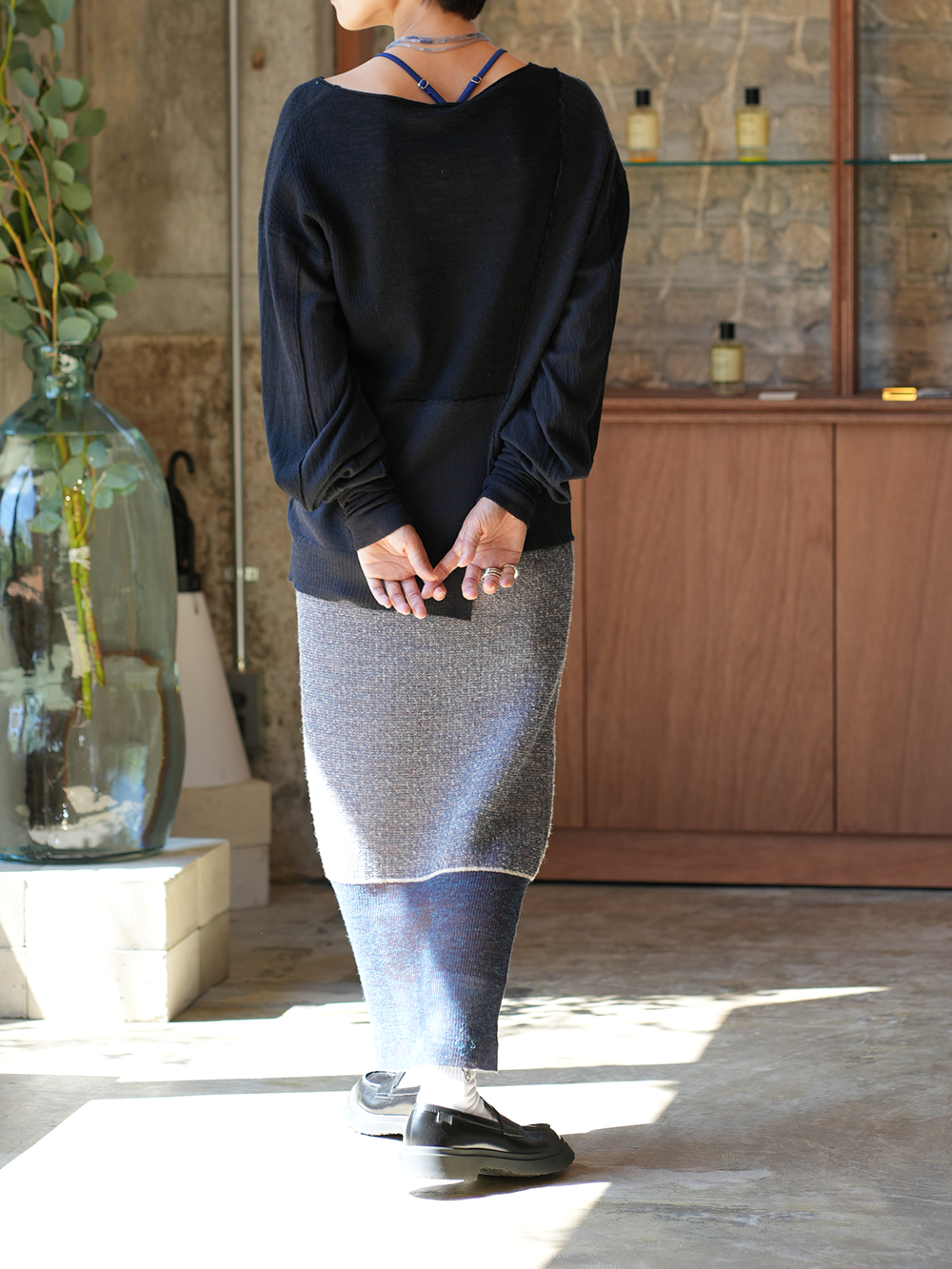 [40%OFF]Loose Cardboard Knit | BISTIER SKIRT (GREIGEMIX)