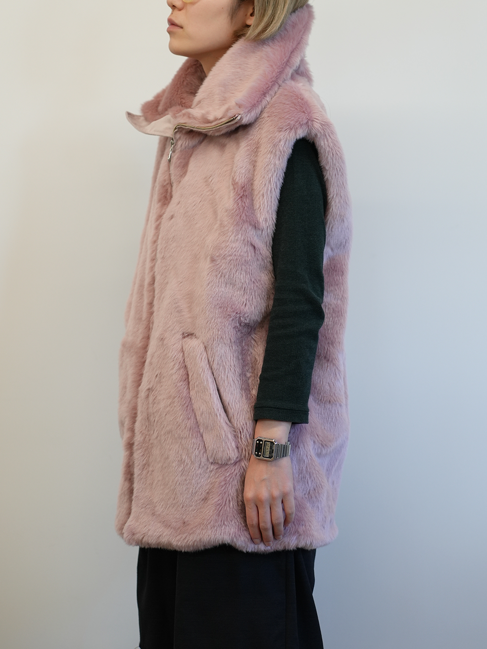 RABBIT FAUX-FUR VEST