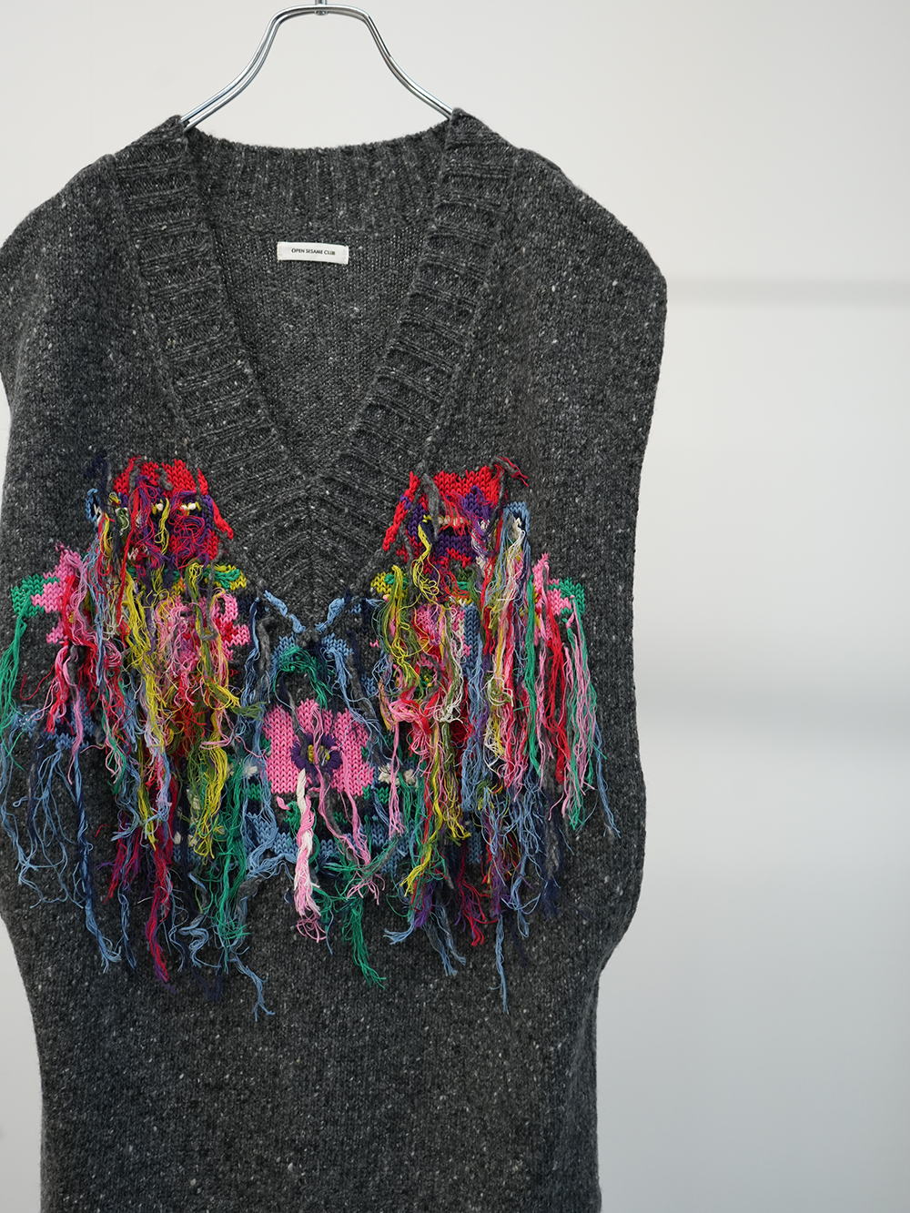 flower fringe vest