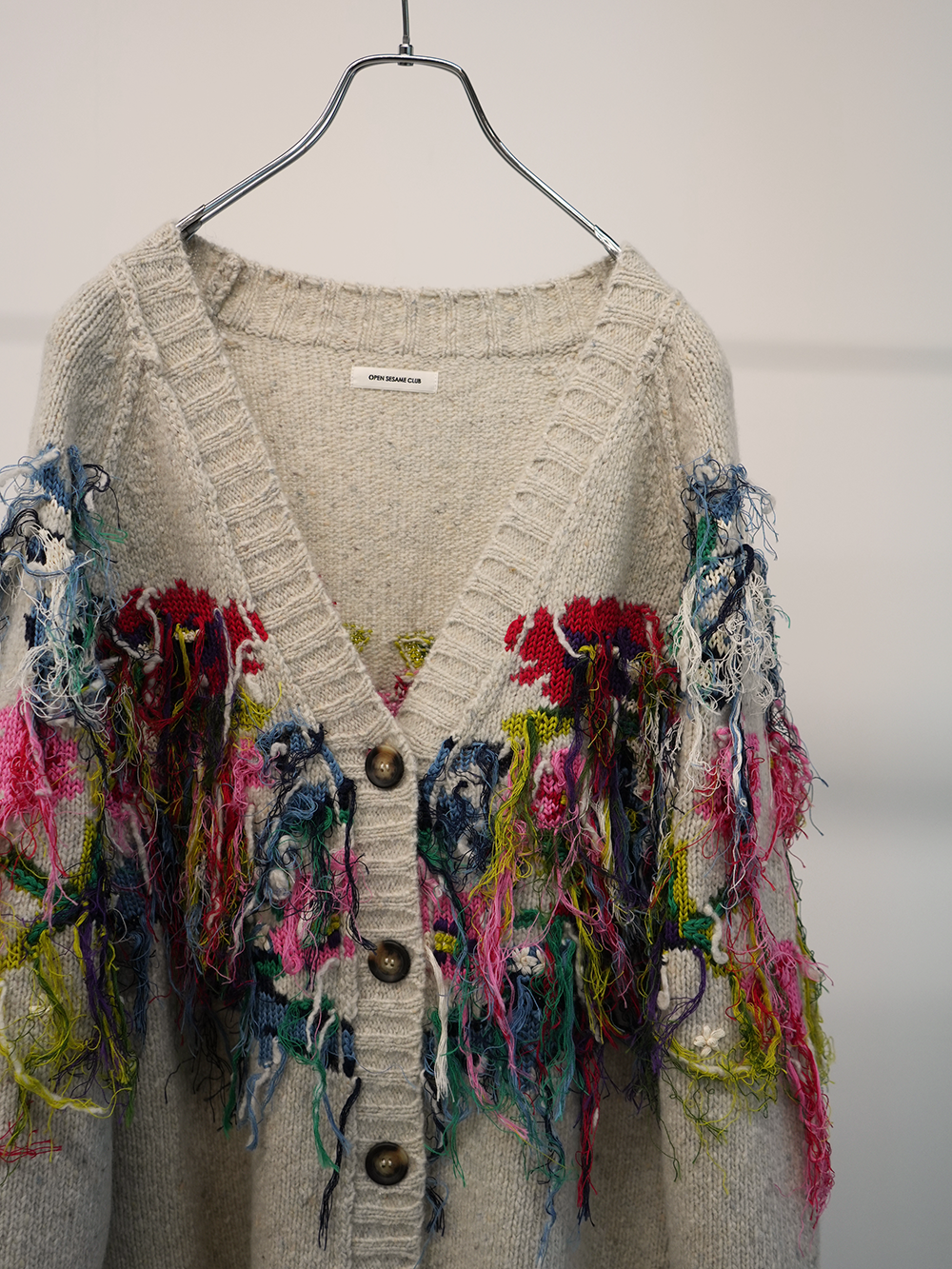 flower fringe cardigan