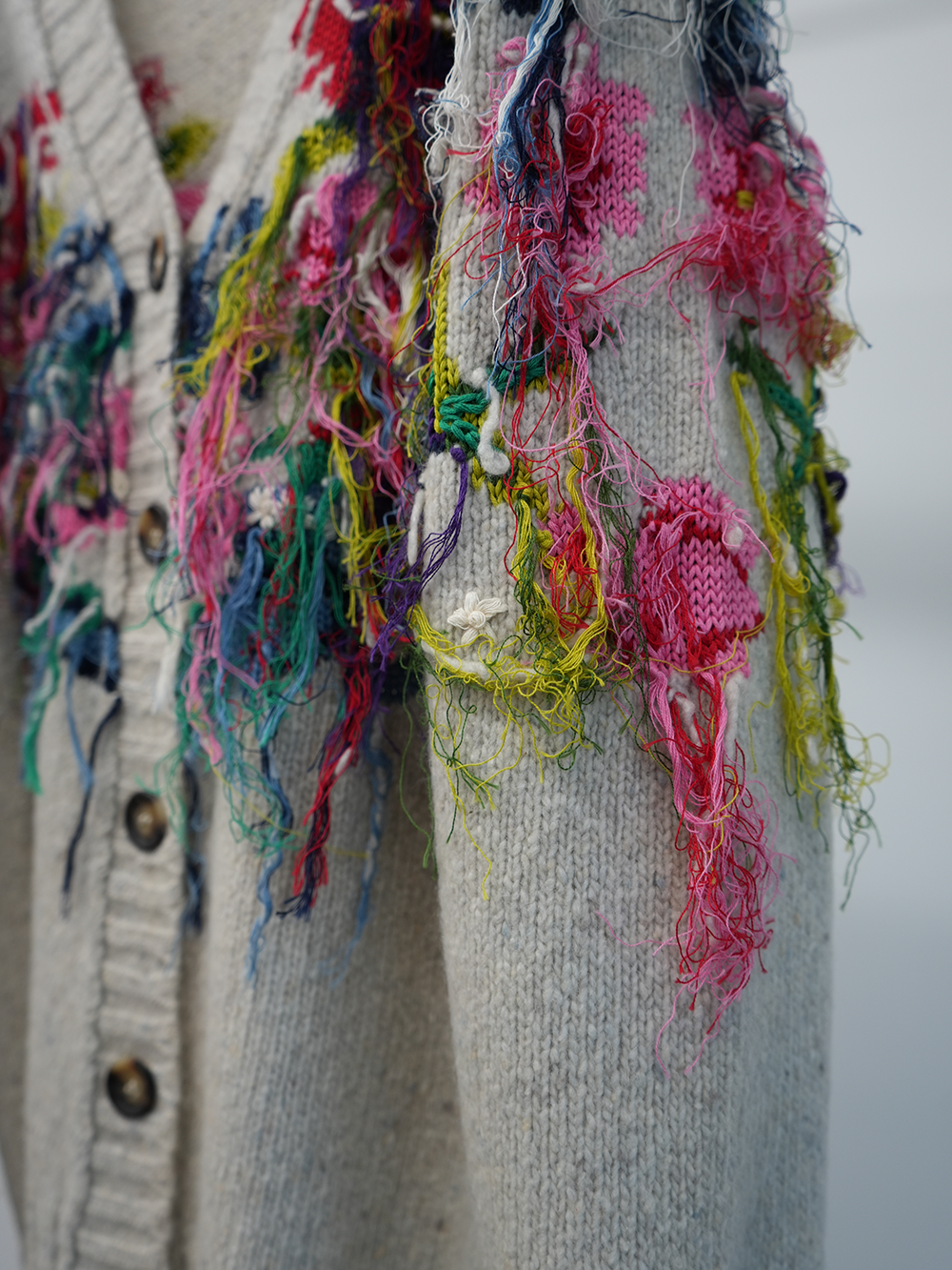 flower fringe cardigan