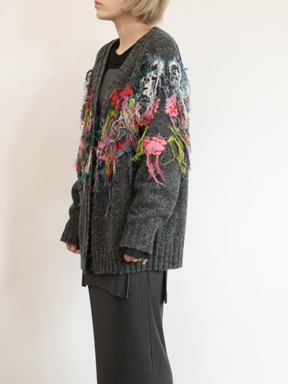 flower fringe cardigan