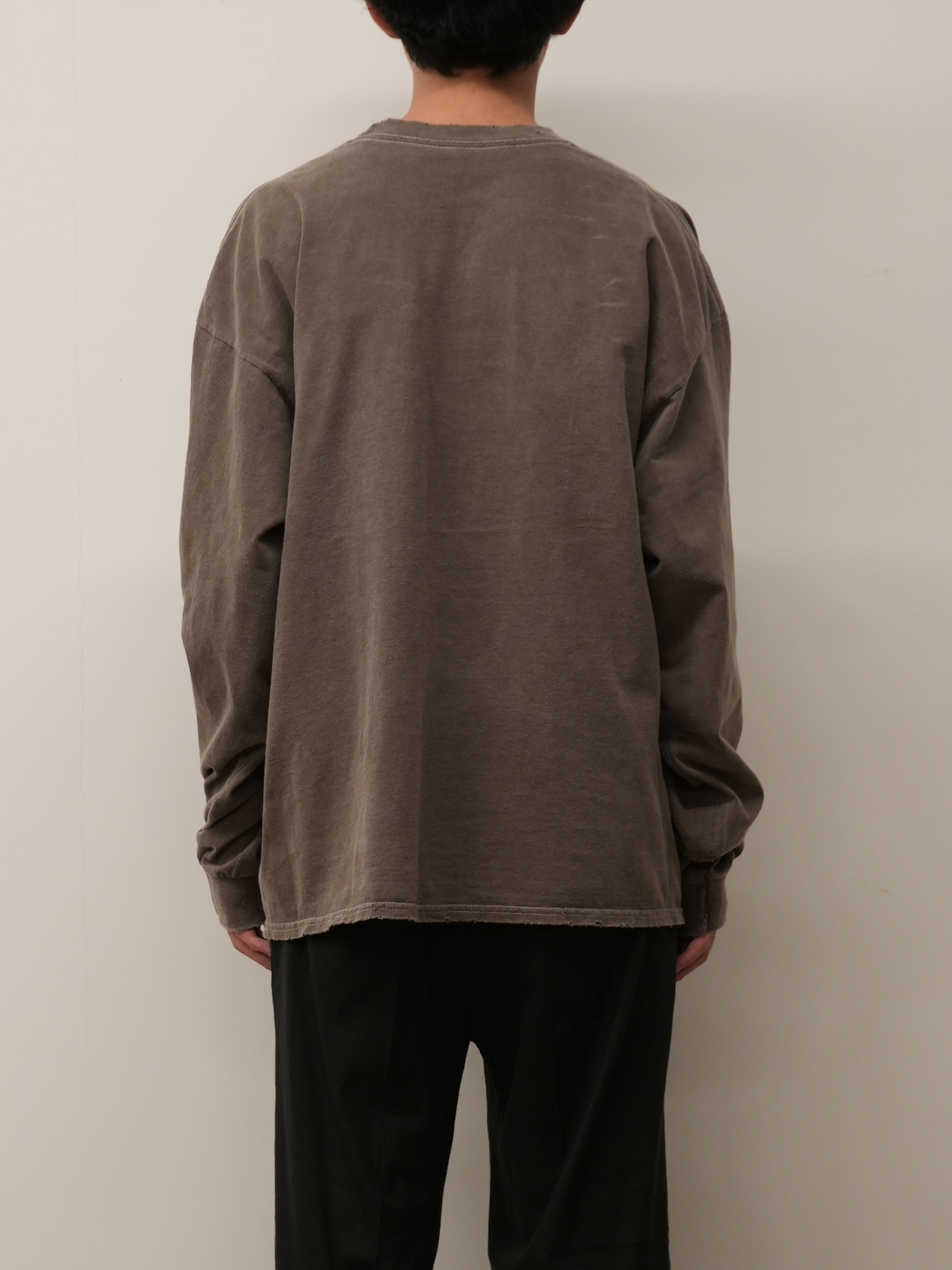 MESSAGE L/S T-SHIRT(BROWN)