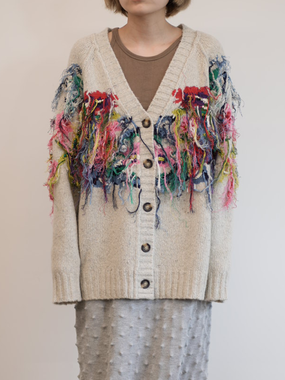 flower fringe cardigan