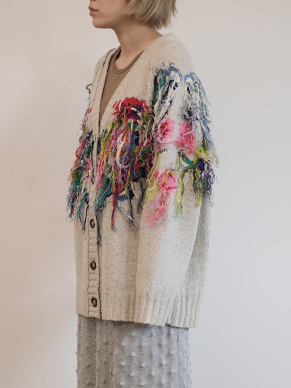 flower fringe cardigan