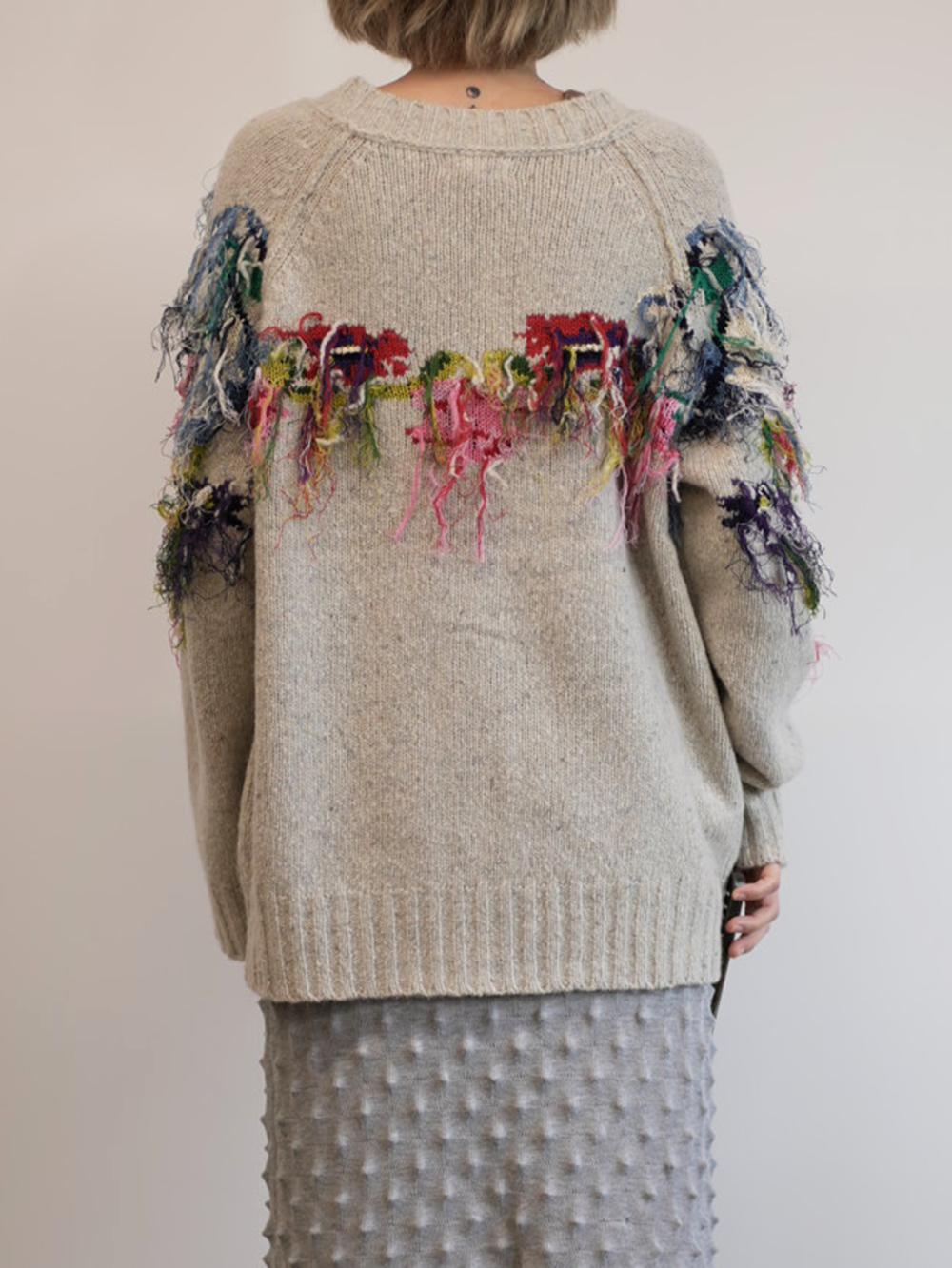 flower fringe cardigan