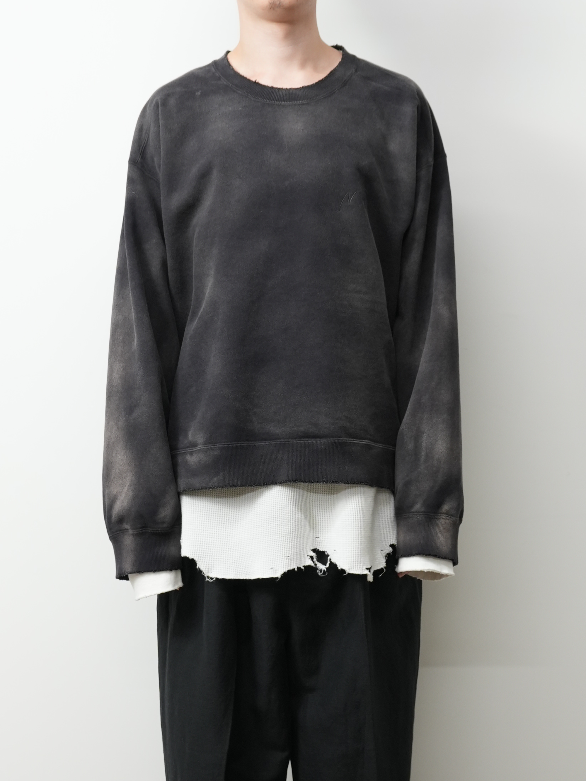 UNEVENNESS SWEAT SHIRT(BLACK)