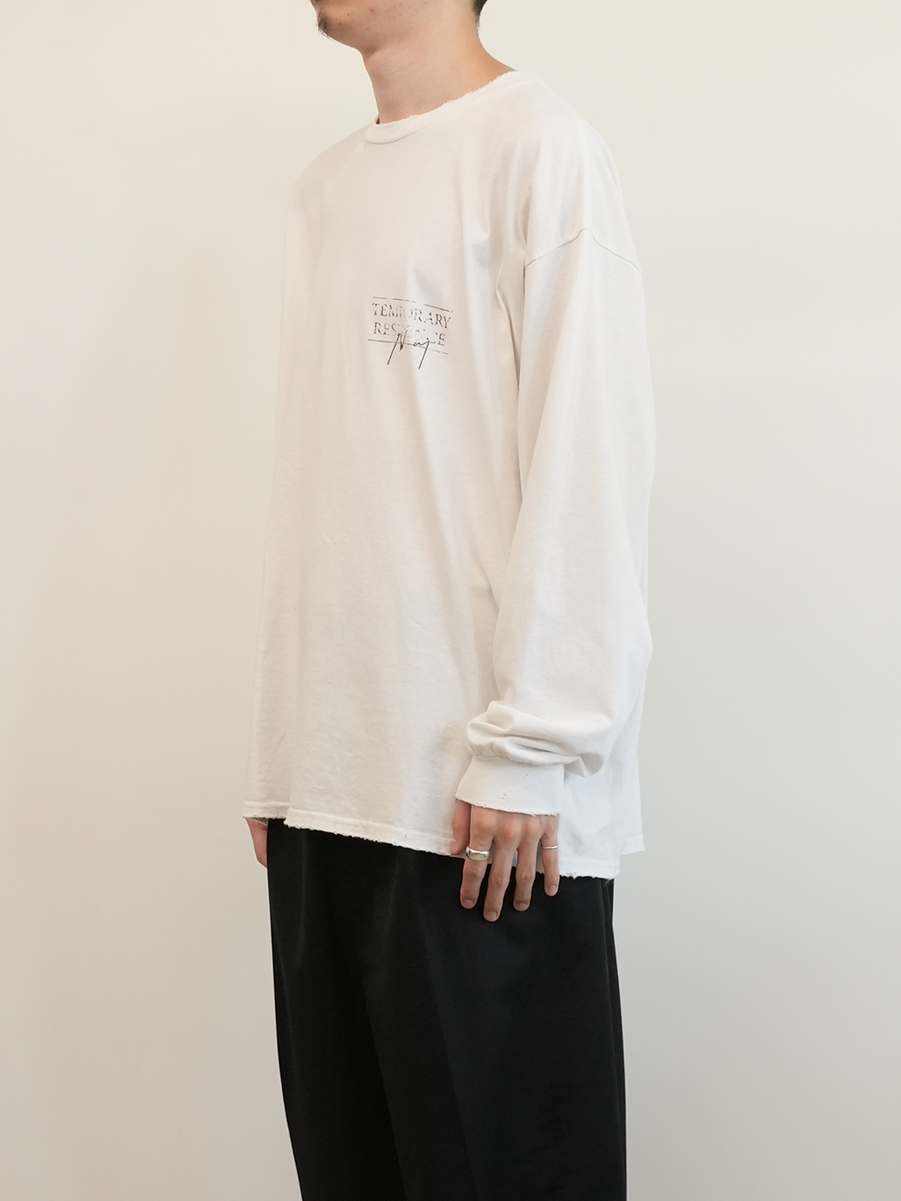 T/RESIDENCE DYED LS T-SHIRT(WHITE)