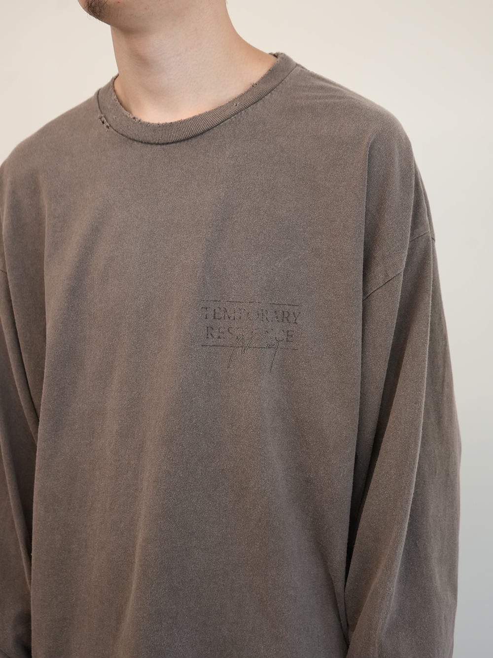 T/RESIDENCE DYED LS T-SHIRT(BROWN)