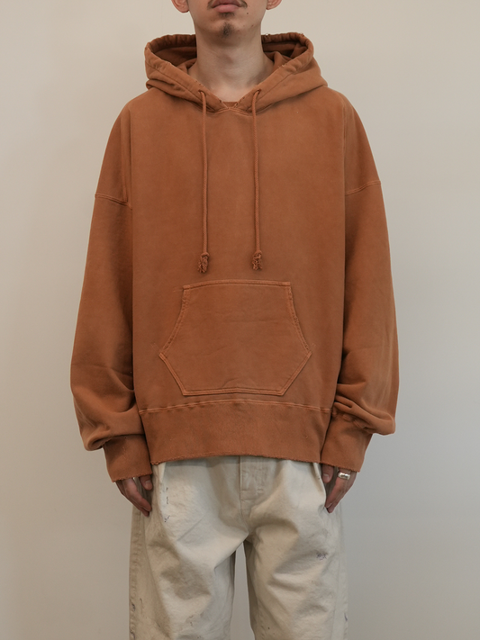 DYED DAMAGE HOODIE(TERRACOTTA)