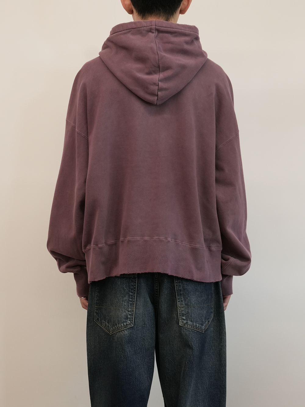 DYED DAMAGE HOODIE(CHERRY)