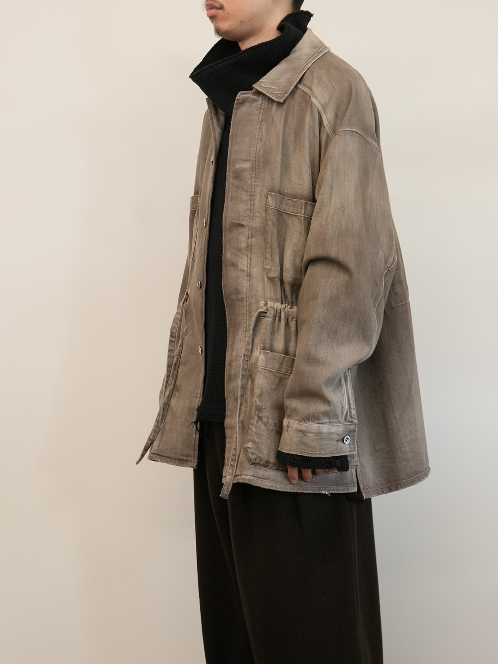 AGING DENIM SHIRT JACKET(BROWN)