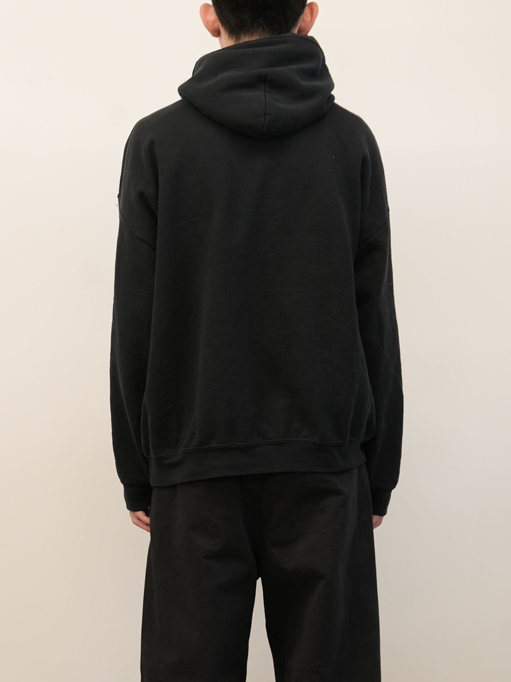 EMBROIDERY AGING HOODIE(BLACK)