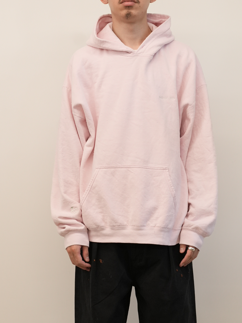 EMBROIDERY AGING HOODIE(PINK)