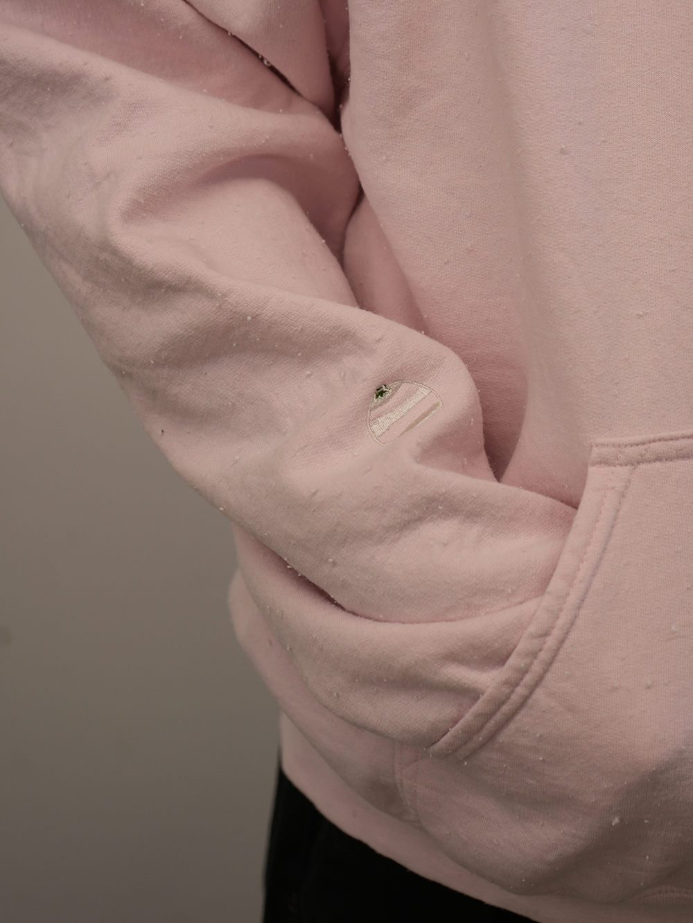 EMBROIDERY AGING HOODIE(PINK)