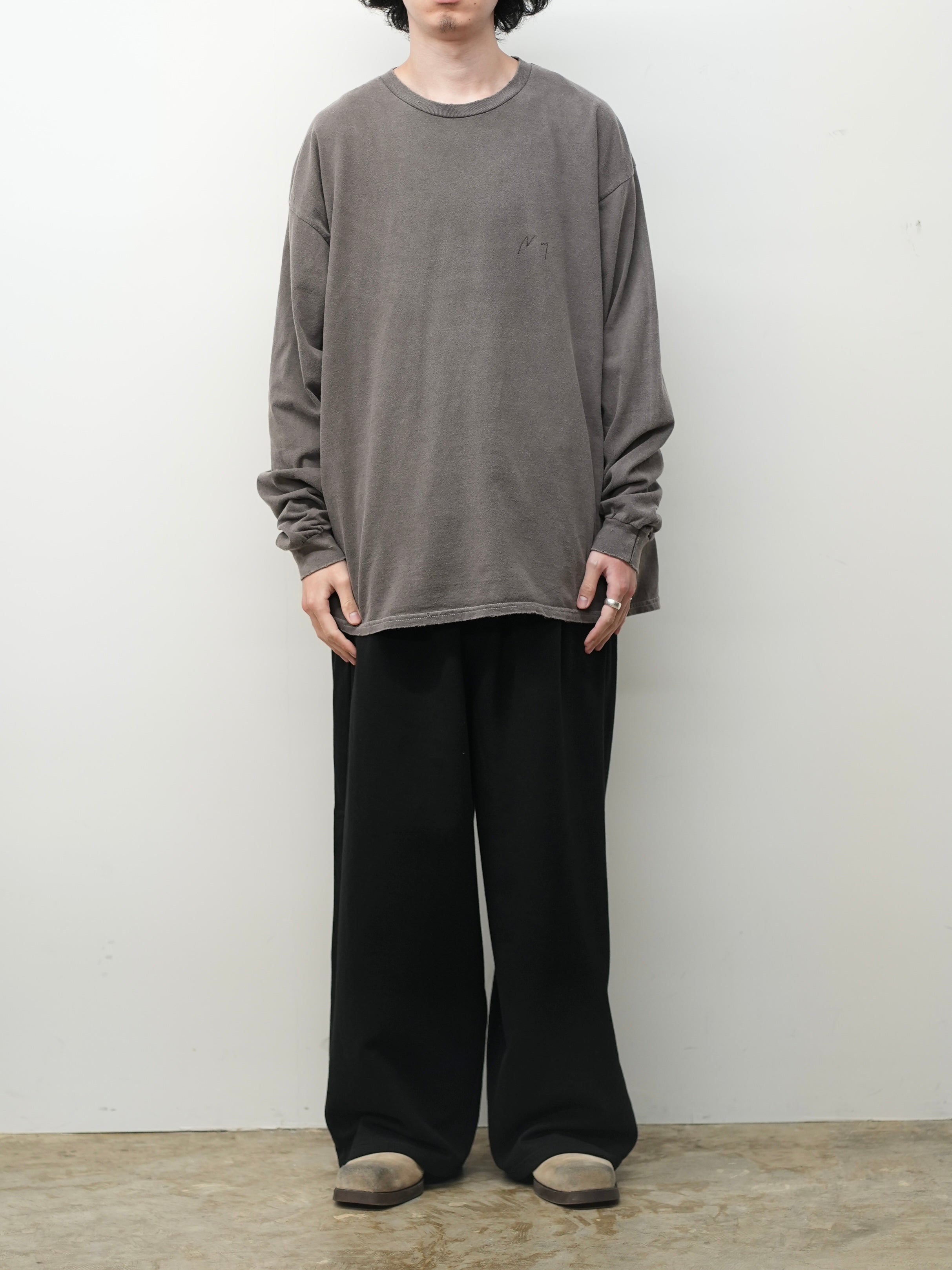 EMBROIDERY DYED LS(BROWN)